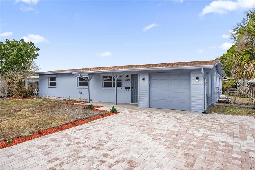 Welcome to this move in ready home. This home has been entirely remodeled with many new features and a lot of open space. It comes with a brand new kitchen with quartz counter top and appliances. Also it has been upgraded with a new roof, new porcelain floor tiles, new master and guest Bathroom with new light feature, new Light features with integrated Fans, New sliding doors, fresh coat of paint inside and outside and new paver driveway. The pool have been recondition with new fresh painted deck. This property has a well pump for the sprinkler system. A must see.