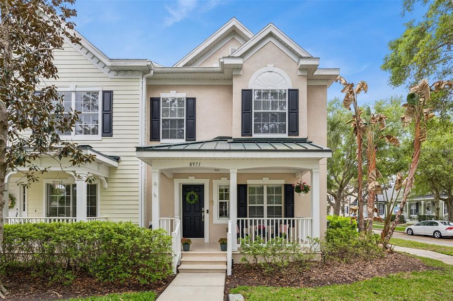 Welcome to this well-maintained 3-bedroom, 2.5-bathroom townhome positioned on a corner lot located in the neoclassical section of Northlake Park at Lake Nona. From the moment you arrive, you’re welcomed by a cozy front porch with peaceful views of a charming green space and gazebo just across the way—offering a serene setting right outside your door. As you enter, you'll find a functional and inviting layout featuring a spacious living and dining room combination. The kitchen features a breakfast bar and overlooks a private courtyard-style patio, creating the perfect space for outdoor dining, relaxing, or hosting guests. Upstairs, you'll find generously sized bedrooms, offering comfortable retreats with plenty of space for rest, work, or play. Northlake Park is known for its unique sense of community and incredible amenities, including membership to the YMCA, a community pool, tennis courts, basketball courts, scenic walking trails and abundant green spaces. The neighborhood is also home to Northlake Park Community School, adding to its convenience and appeal.
Enjoy low-maintenance living in one of Lake Nona’s most established communities—close to shopping, dining, and everything the area has to offer. Just minutes from Orlando International Airport, Medical City, USTA and highways 528/417.