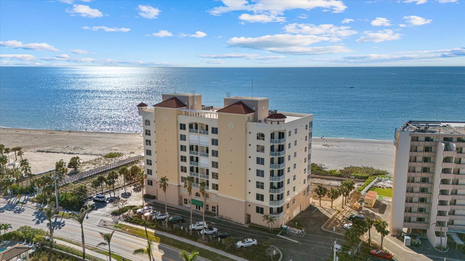 Rare Opportunity to Own a Premier Unit at Beleza on Venice Beach
Step into luxury with this exclusive, move-in-ready condo at the sought-after Beleza on Venice Beach. Located in a tranquil, private community of only 26 units, 811 The Esplanade Unit 402 is the only unit currently available in this prestigious location. Boasting full, direct Gulf of Mexico views from both the living room/dining room and master bedroom, this is your chance to own a piece of paradise.
This meticulously maintained unit is being offered turnkey and features stunning designer décor throughout and over $156,000 in recent purchases and expenses to maintain this unit and high-end upgrades, ensuring it’s in mint condition and ready for its new owner. With a private elevator entry that opens directly to a large foyer, you’ll enjoy ultimate privacy and convenience. The living spaces provide expansive views of the sparkling Gulf waters, enhanced by impact sliders
and remote-controlled shield and shade for added hurricane protection.
Beleza residents enjoy an array of luxurious amenities including a state-of-the-art gym, an elegantly upgraded community clubhouse perfect for family gatherings, evening socials, and special events. Enjoy sunny days by the pool and hot tub, or host BBQs on the fully furnished outdoor patios. The building is secure with key fob access, and the onsite manager is available five days a week.
A rare, enclosed garage space offers additional storage for bikes and beach gear, a coveted feature on Venice Beach. There are 25 additional outdoor parking spaces for owners and guests. Small pets (up to 40 lbs.) are welcome, making this an ideal residence for all.
The unit is a brief walk to Venice Yacht Club and Freedom Boat Club, and just a short stroll from Venice Avenue with its upscale shops, dining, and the Crow’s Nest Restaurant. Enjoy the vibrant Venice Island lifestyle with its community performing arts center, the state-of-the-art Venice Art Center and the William H Jervey Jr. Public Library located in the cultural center, live symphony performances, community theater, tennis courts, and biking/walking trails along the scenic Venetian Waterway Park. Listing agent is a long-time member of the Venice Yacht Club and can assist the new owner to become a member.
For those seeking a strong sense of community, Beleza offers a dynamic social calendar, with activities like Monday night socials, a morning bike group, book club, golf outings, and annual BBQs. Regular get-togethers at the pool, community room, local restaurants, and more foster a welcoming, active atmosphere. If you prefer solitude, the private entry to your condo ensures peace and privacy while still being part of this vibrant community.
Venice Island, connected by three bridges, offers a charming downtown with exceptional character and charm, and a hub of cultural activity. Just 35 minutes from Sarasota and Siesta Key, Venice is the perfect blend of small-town living with big-city amenities. The rare opportunity to live in Venice’s premier beachfront community awaits—This is a unique opportunity to be an owner at Beleza!