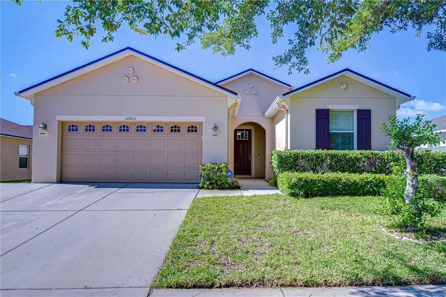 Welcome to Moss Landing—Riverview’s sought-after gated community with NO CDD fees—where comfort, style, and peace of mind come together beautifully. This home stands out with major recent upgrades already completed, including a NEW roof (2026), NEW water heater (2026), NEW AC unit (2025), and a screened-in patio added in 2022—offering worry-free living from day one. Situated on an oversized lot, this thoughtfully designed home offers 1,920 square feet of open, airy living space, featuring 3 bedrooms, 2 baths, a versatile den (ideal as a home office or potential 4th bedroom), and a 2-car garage with an extended parking pad. From the moment you step inside, you’ll appreciate the inviting open floor plan, enhanced by soaring 9-foot ceilings, rich bamboo laminate flooring, and abundant natural light. The heart of the home is the stunning kitchen, complete with granite countertops, a spacious center island, stainless steel appliances, staggered cabinetry, pendant lighting, and a walk-in pantry—all seamlessly overlooking the living area, making it perfect for everyday living and effortless entertaining. The split-bedroom layout provides ideal privacy, with a generously sized primary suite tucked away for relaxation. Enjoy a spa-like garden bath and an impressive 6x13 walk-in closet, along with updated flooring for a fresh, modern feel. Secondary bedrooms are well-appointed and perfectly positioned for family or guests. Step outside to the screened-in patio, the perfect extension of your living space, designed for relaxing evenings, entertaining guests, or simply enjoying Florida’s year-round sunshine. The expansive yard offers plenty of room to play, garden, or unwind. Additional highlights include energy-efficient foam-filled block construction, new exterior paint, LED lighting, rain gutters, and a termite baiting system. Located just minutes from top-rated schools, shopping, dining, and medical facilities, this home combines gated community living with everyday convenience. Homes like this don’t last—schedule your private showing today and experience everything Moss Landing has to offer.