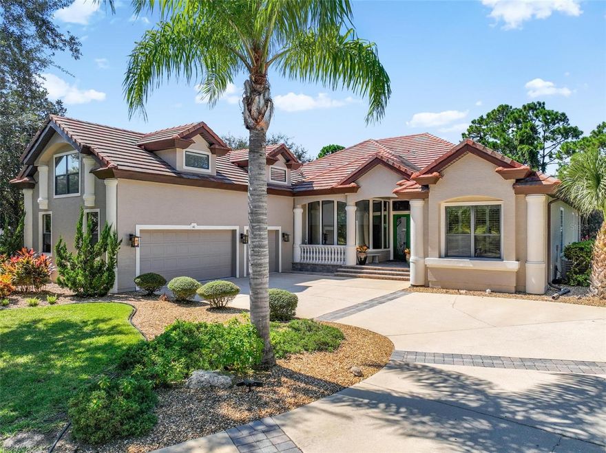 One or more photo(s) has been virtually staged. Beautiful 4,100+ Sq. Ft. Home with TWO Bonus Rooms, OVERSIZED 3 Car Garage, Pool, Swim Spa & Golf Course Views, all situated on an oversized lot with plenty of room to play, while offering the privacy you desire. This home has everything your family needs to live, relax, work and play—all in one place! With plenty of room to spread out, it’s designed for everyday comfort and easy entertaining, inside and out. Bright living spaces and large windows bring in natural light and showcase the beautiful golf course views. The spacious kitchen, which opens to the family room features a double wall convection oven, Viking refrigerator, breakfast bar & nook is perfect for cooking together, sharing meals, and staying connected with family and friends. Outside, the backyard feels like your own private resort with a large inground heated pool (resurfaced in 2022) situated on an expansive paver lanai (2022) with screen enclosure (replaced in 2019), is the perfect spot for poolside barbecues, entertaining, or simply relaxing. The separate Swim Spa, currently located under roof on the covered enclosed lanai, lets you swim or relax for fun or fitness. However, should you choose to relocate it outside to the screen enclosure, know that there is plenty of room. In addition, and just off the screen enclosure is a large open patio and side yard backing to a reserve, perfect for a relaxing firepit or playing sports, whatever your heart desires. With multiple living areas, there’s room for play, study, and relaxation for every member of the family. The Master wing offers a private office and large Master Suite with luxurious bath, jetted shower and oversized walk-in closet. The remaining bedrooms are generously sized, giving everyone their own space, including a huge 42X13 second-floor bonus room with bath, which makes for perfect guest quarters, hobbies, fitness room or playroom; the possibilities are endless! PLUS, there is additional living space one story up, offering a wet bar with wine fridge and sliders leading to a screened balcony, overlooking the pool and offering magnificent golf course views, ideal for sipping morning coffee or enjoying an afternoon cocktail at sunset. And, last but not least is the coveted OVERSIZED 42X22 3+ car garage for your cars, toys, workshop and more! There's plenty of space in this home to have it all!