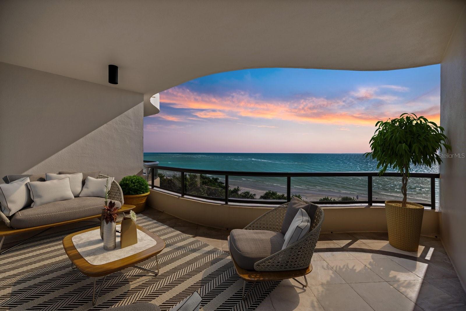 One or more photo(s) has been virtually staged. This is more than a home-it’s a lifestyle defined by rare views and exceptional design. Nestled inside the double-gated Longboat Key Club, this open concept 2–bedroom, 3.5 bath + den (could be 3 beds) residence captures both Gulf of America sunsets and Sarasota Bay panoramas. Views are unobstructed.
A private elevator with double door entry welcomes you into a spacious great room featuring a tray ceiling, built-ins for media and collectibles, recessed lighting, and impact-resistant sliders that frame endless Gulf horizons. The dining room complements the open concept and allows for gracious entertaining. The den showcases serene Bay views featuring rich cherry built-ins that mirror the chef’s kitchen by Neff Cabinetry, designed for serious culinary pursuits highlighting commercial style Sub-Zero refrigeration, KitchenAid appliance suite, stainless backsplash,
LED-lit workspaces, beverage refrigeration and a central island – perfect for entertaining. Step outside to the Bay-view terrace for elegant al fresco dining. The split floor plan ensures privacy. The primary suite is a retreat, offering a wall of windows overlooking the Gulf with sliders going to the terrace, walk-in closet complete with a safe, and luxurious his-and-her baths. A guest suite lies opposite and enjoys direct patio access. Designer finishes include porcelain, ceramic, and luxury vinyl flooring, plus remote-controlled custom window treatments.
To further enhance your experience of luxury, enjoy two assigned subterranean parking spots with private elevator access, 18 acres of lush gardens, tennis courts, heated swimming pool with lap lane, BBQ area, gym, card room, social room, guest suites, private wine locker, direct beach access all 24/7 guard gated and concierge service. Private membership at Longboat Key Club is available for a fee.
All this and more awaits you to enjoy a resort-like lifestyle with endless arts, entertainment, shopping, golf and fine dining close to Sarasota and Tampa airports and major transportation corridors. This is the ultimate Gulf-to-Bay living experience.