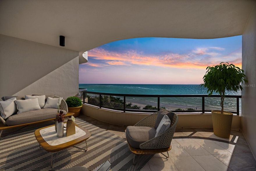 One or more photo(s) has been virtually staged. This is more than a home-it’s a lifestyle defined by rare views and exceptional design.  Nestled inside the double-gated Longboat Key Club, this open concept 2–bedroom, 3.5 bath + den (could be 3 beds) residence captures both Gulf of America sunsets and Sarasota Bay panoramas. Views are unobstructed.

A private elevator with double door entry welcomes you into a spacious great room featuring a tray ceiling, built-ins for media and collectibles, recessed lighting, and impact-resistant sliders that frame endless Gulf horizons.  The dining room complements the open concept and allows for gracious entertaining.  The den showcases serene Bay views featuring rich cherry built-ins that mirror the chef’s kitchen by Neff Cabinetry, designed for serious culinary pursuits highlighting commercial style Sub-Zero refrigeration, KitchenAid appliance suite, stainless backsplash, 
LED-lit workspaces, beverage refrigeration and a central island – perfect for entertaining.  Step outside to the Bay-view terrace for elegant al fresco dining. The split floor plan ensures privacy.  The primary suite is a retreat, offering a wall of windows overlooking the Gulf with sliders going to the terrace,  walk-in closet complete with a safe, and luxurious his-and-her baths.  A guest suite lies opposite and enjoys direct patio access.  Designer finishes include porcelain, ceramic, and luxury vinyl flooring, plus remote-controlled custom window treatments.

To further enhance your experience of luxury, enjoy two assigned subterranean parking spots with private elevator access, 18 acres of lush gardens, tennis courts, heated swimming pool with lap lane, BBQ area, gym, card room, social room, guest suites, private wine locker, direct beach access all 24/7 guard gated and concierge service.   Private membership at Longboat Key Club is available for a fee.  

All this and more awaits you to enjoy a resort-like lifestyle with endless arts, entertainment, shopping, golf and fine dining close to Sarasota and Tampa airports and major transportation corridors. This is the ultimate Gulf-to-Bay living experience.