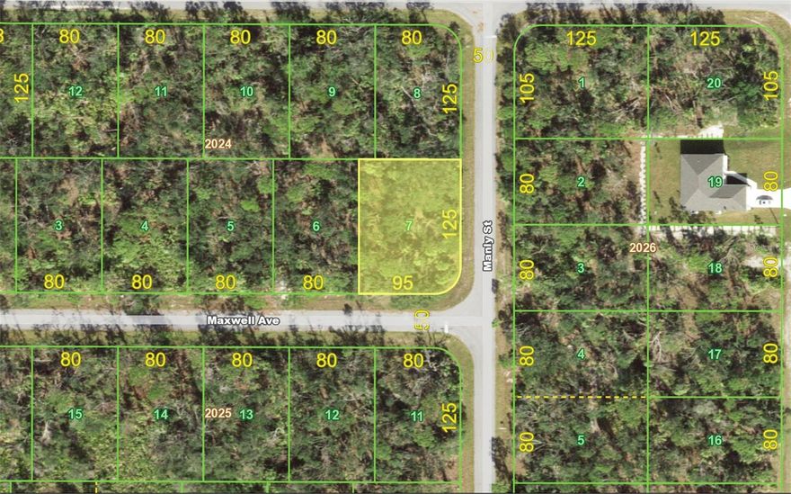 Great oversized 95X125 corner building lot in a quiet neighborhood in Port Charlotte yet close to all amenities. Lot will accommodate a spacious home with a pool.
NO HOA and NOT in a flood zone. Minutes from shopping, dining, medical care, Charlotte Sports Park, waterfront parks, boat ramps, fishing
piers. Easy drive to gorgeous Gulf beaches in Englewood and world class fishing on Boca Grande. Close enough to I-75 for easy travel to
Sarasota, Tampa, Fort Myers and more.