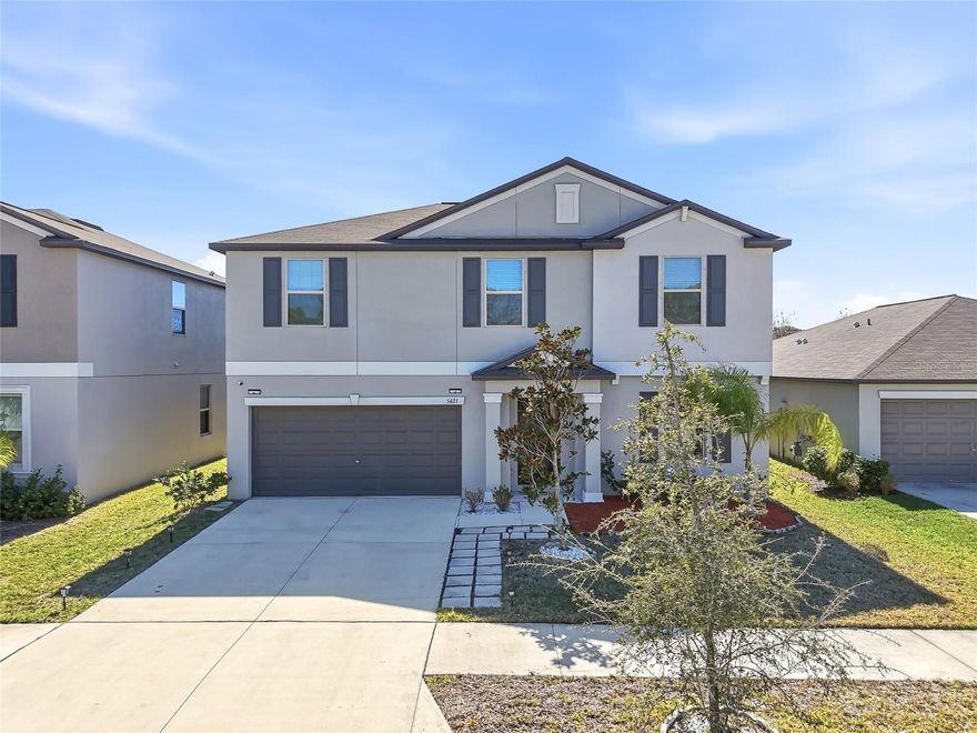 This stunning two story single family residence offers the perfect combination of space, style, and functionality. Boasting 5 bedrooms, 3 bathrooms, and a 2 car garage, this thoughtfully designed home is ideal for comfortable everyday living and effortless entertaining. Step inside to a bright, open concept floor plan where the kitchen, dining nook, and spacious living area flow seamlessly together. The modern kitchen features stainless steel appliances, a beautiful center island with additional seating, and ample counter space perfect for gathering with family and friends. Elegant light fixtures and abundant natural light enhance the home’s warm and inviting ambiance, while tile flooring throughout adds both sophistication and easy maintenance. Located just off the foyer, a flexible bonus space provides countless possibilities, perfect for a home office, playroom, media lounge, or an elegant sitting area tailored to your needs. The private owner’s suite is conveniently located on the main floor, providing a peaceful retreat with added privacy. Upstairs, four generously sized bedrooms and an expansive loft create plenty of room for family, guests, or a secondary living space. Ideally located near major roadways, shopping, dining, and everyday conveniences, this home offers both accessibility and comfort. Experience the best of modern living in a spacious, beautifully appointed home designed to fit today’s lifestyle.