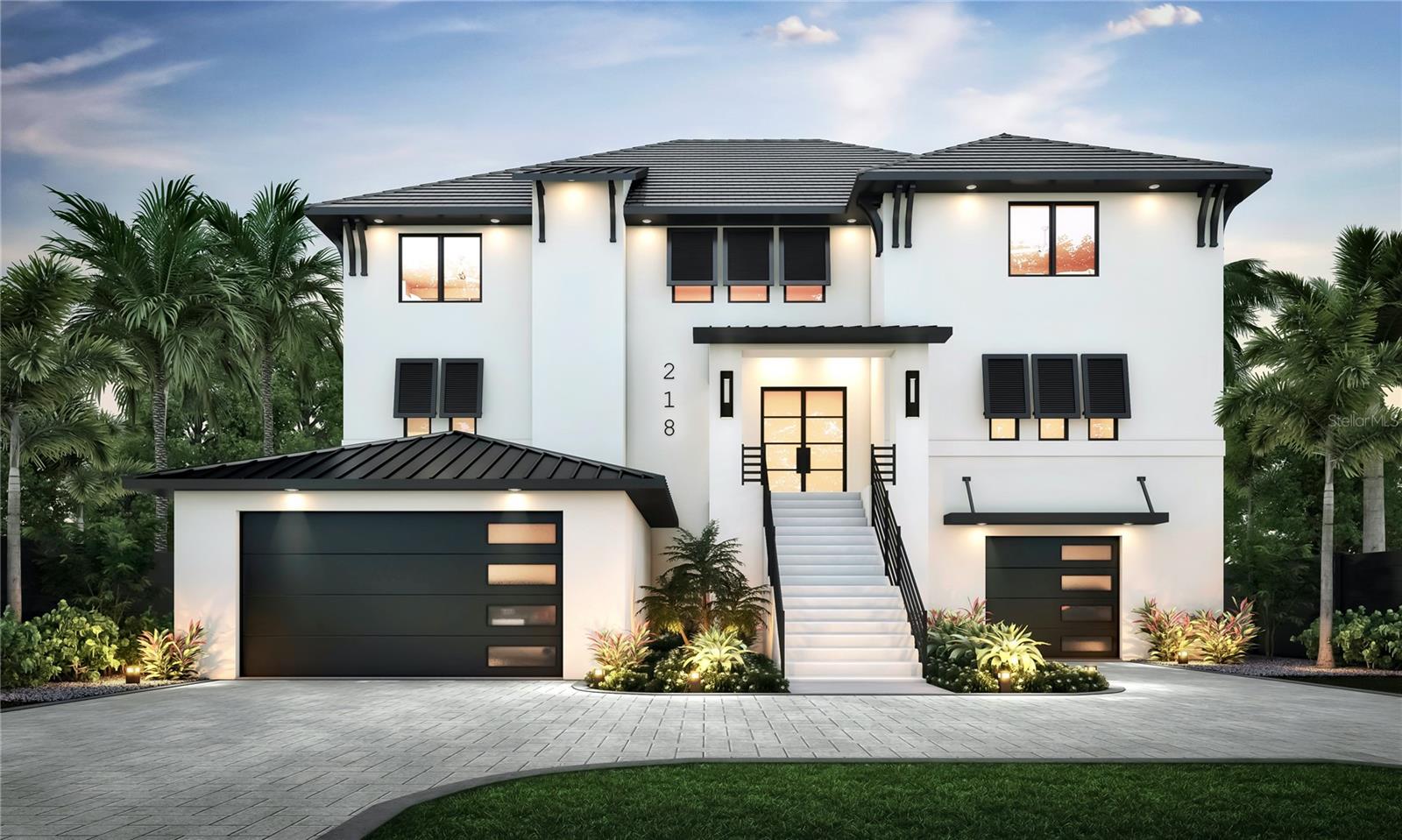 Under Construction. Completion Date - September 15th, 2023
This stunning new construction luxury waterfront house built by Steven Anthony Luxury Homes is located in Redington Shores, Florida, amongst one of the most exclusive and gated neighborhoods, Redington Shores Yacht and Tennis Club. Overlooking the sparkling waters of the bay, this three story magnificent estate boasts unparalleled views and breathtaking sunsets. With a total of 4,818 heated square feet, this 5 bedroom elegant home is designed to accommodate both lavish entertaining and comfortable living with a dedicated media or bonus room.
As you approach the property, you're greeted by a beautifully landscaped front yard and a grand staircase with glass entry doors that set the tone for the sophisticated atmosphere within. Double doors open up to a grand foyer, oversized porcelain tiles and expansive windows complement the modern, open floor plan.
The gourmet chef's kitchen features top-of-the-line Sub-Zero stainless-steel appliances (or similar), gas with griddle range, pot filler, custom cabinetry, paneled wine cooler, wet bar and a large center Quartz island. Just off the kitchen, you'll find the formal dining room, complete with a gorgeous 6' Pendant - Kabebe chandelier and ample room for an oversized dining table for hosting extravagant dinner parties.
The living area is designed to impress, from the custom ceiling treatment and fireplace wall to the glass sliding doors that seamlessly blend the indoor and outdoor living spaces, offering the perfect setting for enjoying the Florida sunshine.
The main suite is a true oasis, offering a morning bar and a private balcony with sweeping water views, dual split vanities in the main bath along with a luxurious soaking tub and a spa-like rainfall shower. Each of the additional bedrooms provides ample space, ensuite bathrooms, and most with picturesque water views, ensuring every guest's comfort.
The outdoor living area is truly exceptional, featuring a covered lanai with synergy nickel gap tongue and groove ceilings on all levels, a full outdoor kitchen, outdoor gas fire place to gather around and pool with raised spa and an overflow water feature for tranquil sounds while overlooking the Boca Ceiga Bay which leads you right out to the Gulf of Mexico. The backyard is all Saint Augustine Turf to ensure low maintenance upkeep. A private, just built dock lift that provides direct access to the water, allowing for exhilarating days spent exploring Florida's waterways and an outdoor shower to rinse before entering the pool or home.
The ground floor of this home is all garage and storage space, a little over 2,000 sq ft, with double doors that lead out to the backyard. Epoxy finished floor and stucco walls throughout.
This opulent waterfront estate in Redington Shores Beach, Florida is a true testament to luxurious living, offering style, elegance, and the very best of coastal amenities all brought to you by Steven Anthony Luxury Homes.
Walking distance to sandy beaches and public beach parking. Just a short drive to other beaches along the coast, downtown St. Pete, St Pet Pier, Tropicana Field home of the Tampa Bay Rays, Dali Museum, Rowdies Al Lang Stadium, restaurants, live music and much much more the Bay Area has to offer.
**Renderings are for illustrative purposes only. Some elements may not reflect the actual specifications and are subject to substitution at Builders’ sole discretion.**