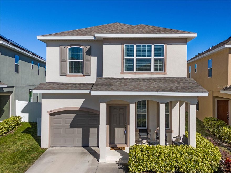 Welcome to **Chelsea Park at West Haven**, one of Davenport’s most desirable gated communities—where comfort, style, and the Central Florida lifestyle come together beautifully.
This spacious **4-bedroom, 3.5-bath home** is move-in ready and designed for easy living, whether you’re looking for your first home, a seasonal retreat, or a place to enjoy your next chapter.
Step inside and you’ll love:
* An **open-concept floor plan** filled with natural light.
* A **modern kitchen** that’s every chef’s dream—featuring a large island, gleaming granite countertops, stainless steel appliances, and plenty of cabinet space.
* 2 large primary suites on second floor with walk-in closet and spa-like bathroom.
* Additional bedrooms that offer flexibility for guests, home office, or family..
Community & Lifestyle: Chelsea Park at West Haven is known for its peaceful surroundings, manicured landscaping, and strong sense of community
Location Highlights:
* Less than 15 minutes to Walt Disney World
* Easy access to **I-4, ChampionsGate, and Posner Park** for shopping, dining, and golf.
* Short drive to **Orlando International Airport** and Florida’s top attractions.
* Zoned for both primary residence and short-term rental**, offering flexibility for homeowners and investors alike.
Whether you’re an empty nester craving sunshine, a first-time buyer wanting modern comfort, or a seasonal resident looking for the perfect Florida escape—**242 Aberdeen Street** delivers it all.
Experience the lifestyle, convenience, and value that make West Haven one of Davenport’s most sought-after communities.
Schedule your private showing today—this is the one you’ve been waiting for.