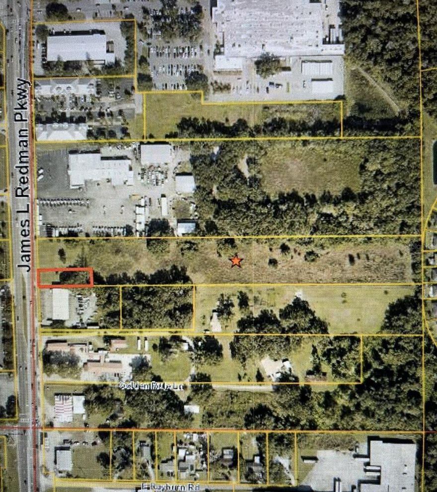 Great location with 160' frontage on James L. Redman Pkwy.  Two parcels make up these five acres and will be sold together.  This area is prime for development surrounded by Commercial businesses.  With its close proximity to I-4 and other main highways, this land could accommodate a variety of businesses.  Could be idea location for warehouses, restaurants, shopping center or business complex.  Begin your due diligence today!  Please, call to schedule viewing.