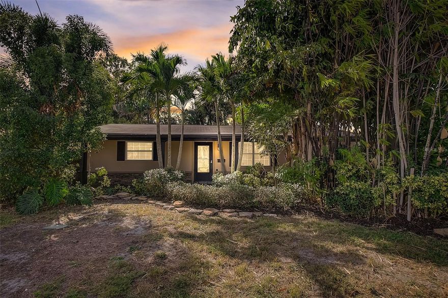 Seize this opportunity to own an exceptional home perfectly situated in the heart of Pinellas County just a short drive to the GULF BEACHES, bustling DOWNTOWN ST. PETERSBURG and a multitude of shops and restaurants. This property has excellent curb appeal with its calming BAMBOO and TROPICAL PALM TREES leading to the front entrance adorned with CUSTOM STONEWORK and ARCHITECTURAL COLUMNS. Inside, the open floor plan offers a SPACIOUS and inviting atmosphere with interior finishes that are both functional and attractive. The living room exudes a tranquil ambiance, anchored by a WOOD-BURNING FIREPLACE with a pebble inlay that adds natural elegance and the tastefully crafted built-in bookcases offer both form and function. The kitchen invites you to enjoy its STAINLESS APPLIANCES, GLEAMING GRANITE COUNTERTOPS, and UPDATED CABINETRY. Upgraded finishes in the remodeled bathroom and CROWN MOLDING throughout the home adding a consistent touch of refinement. A BONUS ROOM with lots of natural light would be perfect for a home office or playroom. THAT’S JUST THE BEGINNING! The real magic lies in the entertainer’s backyard which is a true Florida retreat complete with OUTDOOR PAVILION, BRICK PAVER PATHWAYS, STUNNING MATURE LANDSCAPING, OUTDOOR SHOWER with tumbled marble finishes, a LARGE SHED which provides ample space to be used as a workshop, creative space or additional storage. Recent updates include BRAND NEW AC (2022), NEW ELECTRICAL PANEL (2022), HOT WATER HEATER! DON’T MISS OUT, SCHEDULE YOUR PRIVATE TOUR TODAY!!