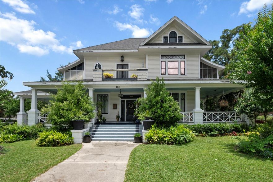 Located just minutes from Downtown Ocala Square, this prime property offers an ideal setting for your business to thrive! Zoned RBH3 with two attached homes, this three-story gem is a historic masterpiece full of charm. With six bedrooms and five baths, it features spacious and elegant interiors, coffered ceilings, stained glass, tiger wood pocket doors, and period-appropriate tile throughout. This property has hosted various business ventures over the years, making it a perfect place to take your entrepreneurial dreams to the next level! Call for your private showing today!