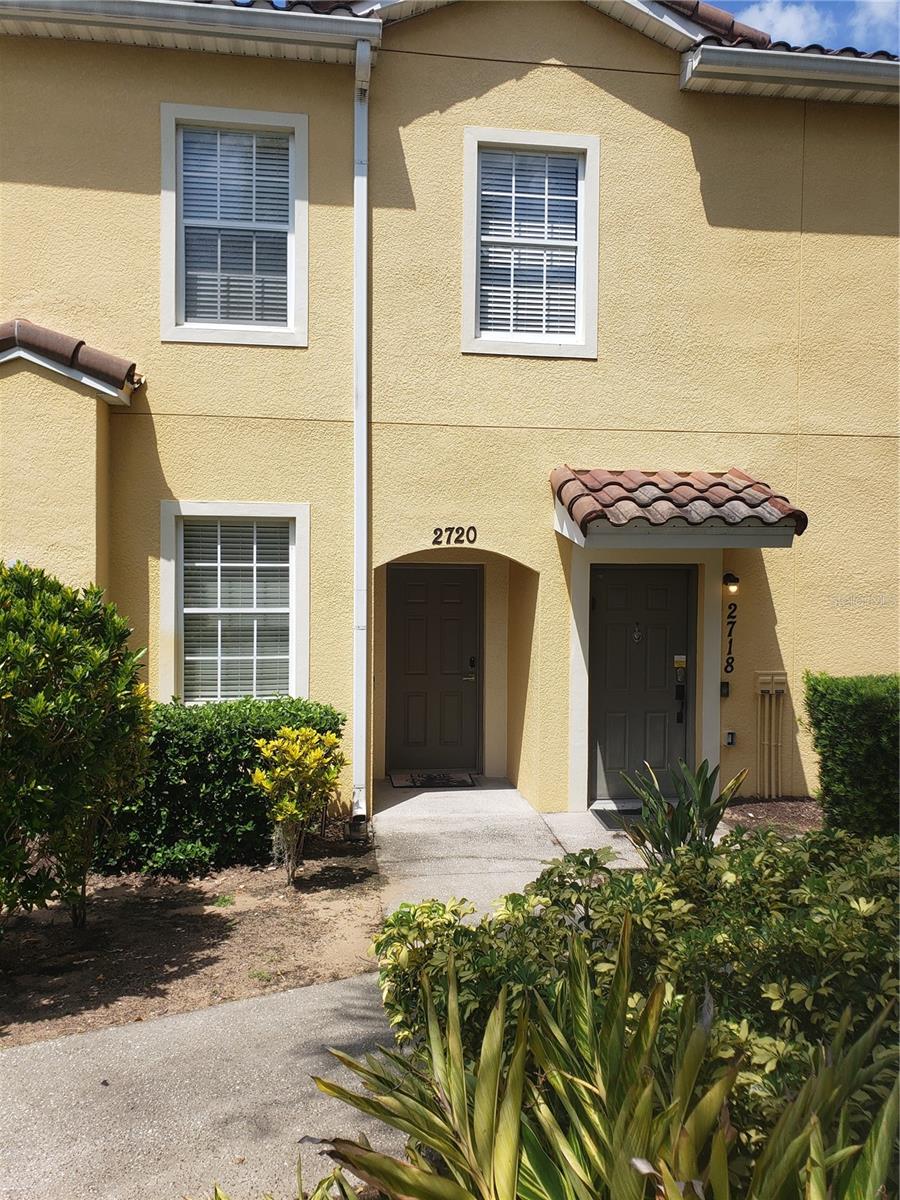 One or more photo(s) has been virtually staged. Beautiful 3 Bedroom/ 2 Bathroom first floor turnkey Condo, located in Oak water Resort. This 1 car garage home is a true gem and hard to find in the local area. Oak water is a gated community that features a heated pool. The Community features includes fitness center, tennis/basketball courts, sand volleyball, games room, splash pad and play area. Conveniently located within a short distance to local stores/restaurants and shopping. Minutes to Walt Disney and all the attractions in Orlando. It has a split floor plan. The master has a large walk in shower and is located to the rear of the property overlooks the mature community backyard, with mature trees and bushes. The community entertainment complex is minutes away from the front door. Don't miss out on this wonderful unit. Move in ready September 1,2025.