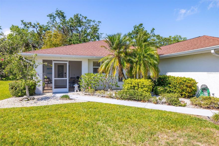 Rarely available and tucked within the desirable Brookridge section of River Wilderness Golf & Country Club, this beautifully maintained 2-bedroom, 2-bath, 2-car garage home offers a spacious great room floor plan, a Florida room, and an oversized screened-in lanai overlooking a peaceful wooded preserve with no rear neighbors; thoughtfully updated with new impact windows, luxury waterproof vinyl flooring, and a fully renovated kitchen featuring new cabinets, countertops, and stainless steel appliances, along with updated fixtures throughout, the home also includes a light-filled primary suite with a skylight, walk-in closet, and a large laundry room, all just a short walk to the community pool in this maintenance-free neighborhood with 24-hour manned gates, a private boat ramp on the Manatee River, and optional golf, tennis, fitness, and social memberships at the Club, with the added bonus of being offered furnished and a private setting with no through traffic.