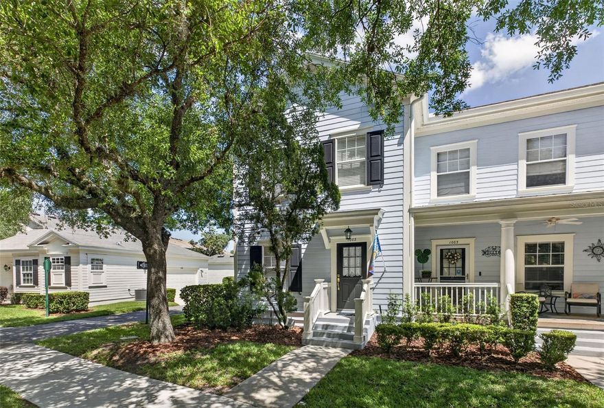 Tucked away in the charming enclave of Roseville Corner in Celebration’s desirable East Village, this adorable end-unit townhouse in a triplex is nestled across from peaceful conservation, offering a serene backdrop with the convenience of quick access to Celebration Avenue. Enjoy the best of both worlds with 26 miles of scenic walking and biking trails just outside your front door.
Inside, this thoughtfully designed 2-bedroom, 2.5-bath home with a versatile flex room features no carpet throughout, showcasing tile and elegant laminated hardwood flooring in a warm birch finish. The bright and functional layout places both bedrooms upstairs, each with its own full bath, along with a convenient laundry closet and even a bonus hallway nook perfect for a desk or workspace.
Designed for worry-free, lock-and-leave living, this home includes a tankless water heater, while the villa fees cover roof replacement and exterior painting (as scheduled), front and rear yard maintenance, pest and weed control, irrigation, and power washing—allowing you more time to enjoy the Celebration lifestyle.
Additional highlights include a single-car garage with built-in shelving for added storage and a rare, oversized side yard with privacy hedging, providing a peaceful outdoor retreat that’s hard to find in townhouse living.
Beyond the home, enjoy all that Celebration is known for—resort-style community pools, parks, playgrounds, tennis courts, a vibrant downtown filled with dining and boutique shopping, and year-round events that bring neighbors together. Plus, you’re just minutes from world-renowned attractions like Walt Disney World Resort and other major Orlando theme parks, making this location as convenient as it is charming.