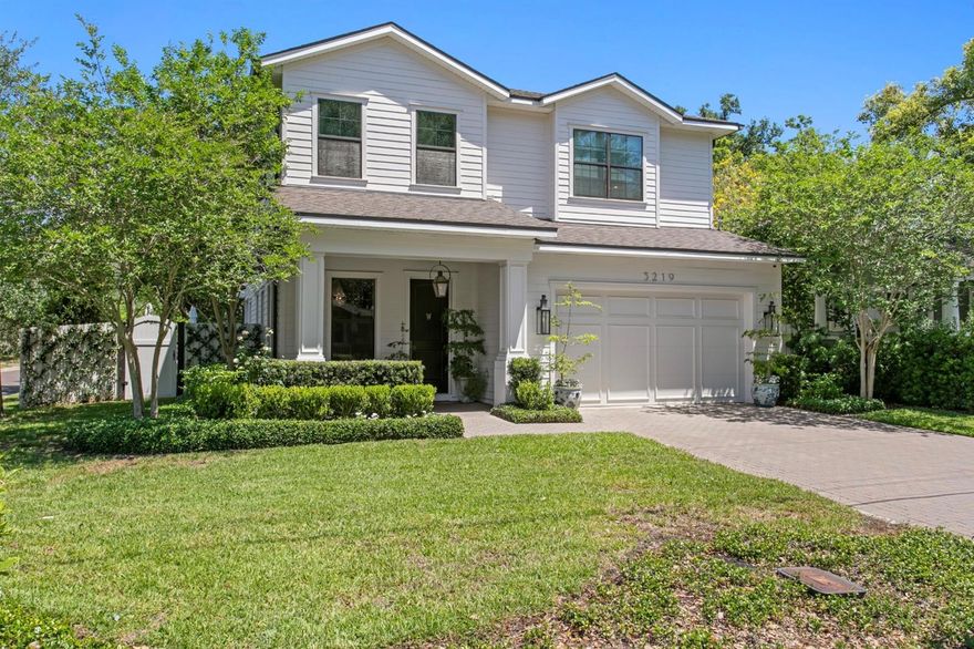 Located in the heart of Palma Ceia on charming brick streets, this beautifully customized 2020-built home sits on a prime corner lot just moments from Bayshore Boulevard, top-rated schools, and South Tampa's best dining and shopping.

The backyard is the true standout - designed as a private, resort-style retreat with lush landscaping for complete privacy. A stunning pool and spa with water features and sun shelf, expansive turf, and a separate gas fireplace lounge create an outdoor space ideal for both everyday living and entertaining.

Inside, curated designer finishes elevate every space, including custom wallpaper, statement lighting, and refined plumbing fixtures. The kitchen features quartz countertops with a full slab backsplash, high-end gas range, oversized refrigeration, and a bright breakfast nook overlooking the backyard. The family room is anchored by a custom gas fireplace.

All four bedrooms are located upstairs along with a well-appointed laundry room. The primary suite offers two spacious custom closets and a marble bathroom with double-door entry, featuring a walk-in shower and separate soaking tub.

Additional highlights include a custom mudroom with floor-to-ceiling cabinetry, impact windows, whole-home generator, water filtration and softening systems, and a desirable Flood Zone X location.
