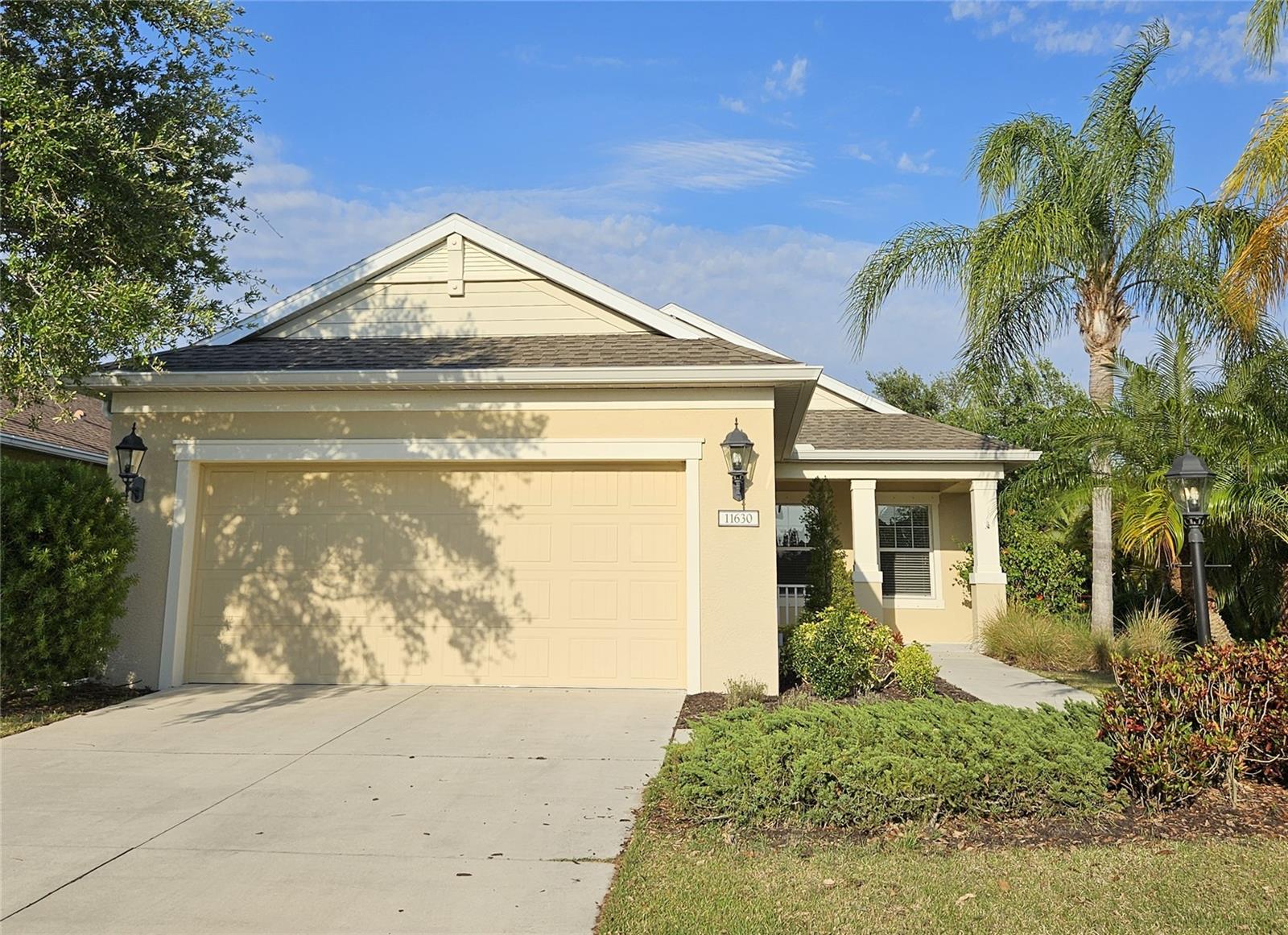 Fantastic, spacious rental available in sought after Central Park in the heart of Lakewood Ranch. Open concept floorplan, light & bright, offering 3 bedrooms, 2 baths, and a den/office with French doors that can be used as a 4th bedroom, homeschool room or playroom. The home also comes with a separate bonus space that can be used as sitting area, 2nd den, tv room, etc. This super clean and well maintained property has a great private backyard, tropical landscaping, front porch, 2-car garage, fans with lighting in every room, neutral colors, kitchen island w/eating space, natural gas cooking, wood cabinets, granite counters, pantry, plenty of storage, tile throughout home (no carpet), tray ceiling in gathering room and a large screened patio with sliding glass doors from the living area creating a wonderful open and airy space from the front door to the back. The primary bedroom has a large walk-in closet and bathroom with walk-in shower and double sinks. Central Park sits right in the heart of Lakewood Ranch adjacent to the YMCA, LECOM, Lakewood Ranch High School, Gullet Elementary & Dr. Mona Jain Middle School and is close to the new Lakewood Ranch Prep Academy, shopping, restaurants & Premier Sports Campus. Central Park has it's own large central park with recreation, tennis/pickleball, playground, splashpad, gazebo, covered seating, dog park and extensive sidewalks. Pets welcome upon approval and lawn care is included.