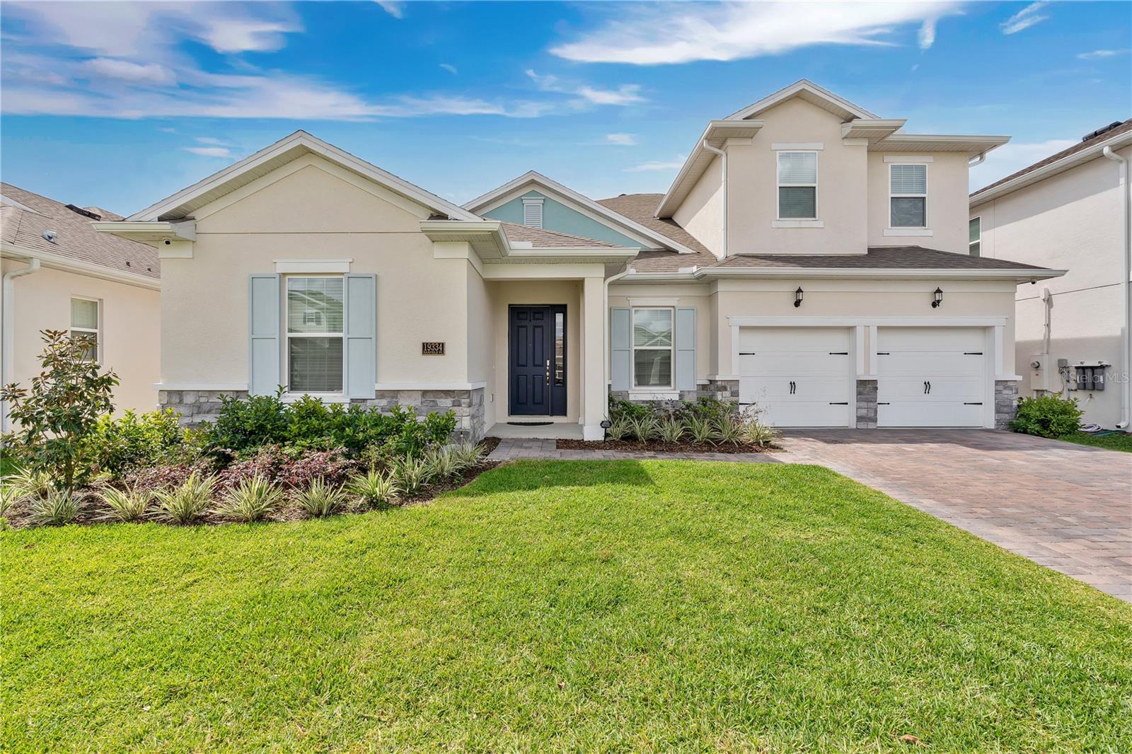 Modern Luxury Meets Spacious Living in the Heart of Lake Nona! This stunning, move-in-ready residence offers 6 bedrooms, 4 bathrooms, and over 4,400 sq. ft. of thoughtfully designed living space. Located in one of Orlando’s most desirable and fast-growing communities, this home perfectly blends modern elegance with everyday functionality—ideal for large families or those who love to entertain.
Step inside to soaring ceilings, an open-concept layout, and elegant porcelain tile floors throughout the main living areas. The gourmet kitchen is a true showstopper, boasting quartz countertops, a designer backsplash, stainless steel appliances, and an oversized island. On the first floor, one of three spacious primary suites offers a spa-like retreat with dual vanities, a soaking tub, and a rainfall shower. Upstairs, a versatile loft and two additional primary bedrooms provide flexibility for multi-generational living or hosting guests. An office with a closet can serve as a 7th bedroom.
Glass panel doors open to a covered back porch, creating seamless indoor-outdoor living perfect for enjoying Florida’s sunshine. The home includes $150,000 in upgrades such as a whole-house water softener and filtration system, custom closets, pantry, premium fixtures, appliances, fencing, and more.
Enjoy the best of Lake Nona living with top-rated schools, premier shopping, dining, Medical City, Orlando International Airport, and major highways just minutes away—all while tucked inside a peaceful residential neighborhood.
Don’t miss your chance to own this exceptional home at 19334 Banfield Pl—offering unmatched space, upgrades, and location in one of Orlando’s most sought-after communities.