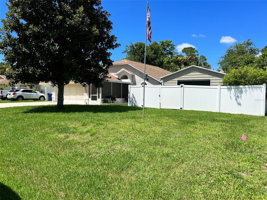 A MUST SEE - Immaculate Block 3 Bedroom / 2 Bathroom / 2 Car Garage / In-ground Screen enclosed Swimming Pool -- Plus a 20 x 12 Metal Storage Shed PLUS a 20 x 25 Metal Building with electric garage door opener with inside power!!  Lots of upgrades in this home!!! In 2019 all these upgrades installed, Roof installed, windows, Hot Water Heater, water filtration system, AC, all new stainless steel appliances, countertops!!  Wait theres more...... new pool pump, solar panels to heat the salt water pool with a $1200 dollar cleaning robot system, new electrical box for pool, new rain gutters installed all around the house!!  This home is hurricane ready .... Full House Gas Generator, comes with your own Gas Bottles PLUS all the windows were replaced double pane and each come with the new technology hurricane shades!!!  The 2 car garage has slider screen door with a ac unit, nice a cool when your working in the garage, new screen installed in the small screen room area by the front and pool enclosure as well.  The yard has a irrigation system with white vinyl fencing.  The Florida room has new tile with vinyl windows and slider that leads out to the pool enclosure area.  Bring your toys, bring your swimsuit this home is move in ready!! All information is deemed correct but not guaranteed. ;Water: City