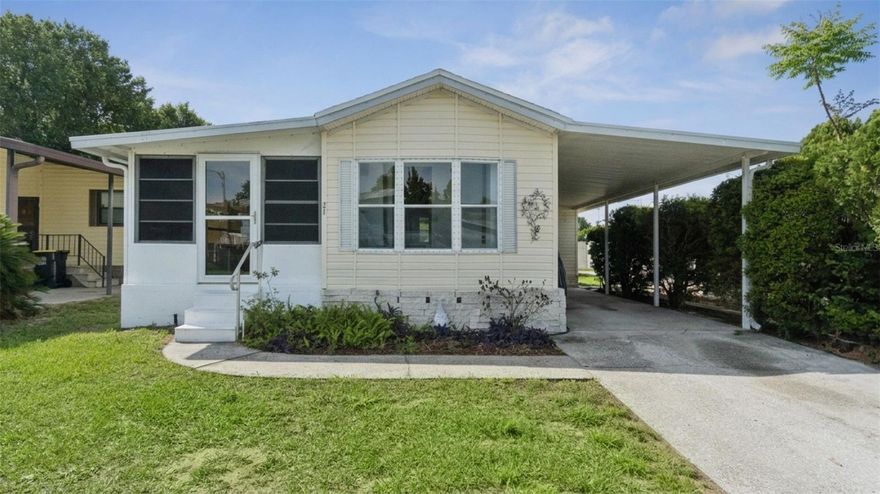 Welcome to this charming and affordable 3-bedroom home in the gated community of International Bass Lake, just 8 miles from Walt Disney World! This unique property offers 1 full bathroom and 2 half baths, providing added convenience for guests and everyday living. Inside, you’ll find brand new carpet and a functional layout, plus an additional 230 sq ft enclosed porch, not included in the living square footage, offering extra flexible space for relaxing, entertaining, or storage. You own the land, making this an excellent opportunity for both homeowners and investors. Residents of International Bass Lake enjoy access to a wide range of amenities, including private lake access with resident-only boat ramp, two community pools, clubhouse and recreational facilities and a gated entry for added security. The HOA fee conveniently includes water and sewer, helping keep monthly expenses predictable. The bathtub currently has a temporary patch and will require repair or replacement by the buyer. Located just minutes from Disney, shopping, dining, and major highways, this property offers both value and location.