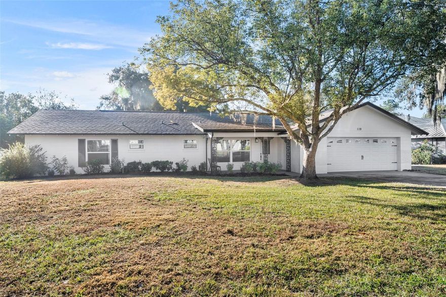 Set on 1.17 acres with over 100 feet of water frontage on a spring-fed, standalone recreational Lake Hayes. This well maintained Oviedo lakefront home offers space, privacy, and timeless charm. Just 2 miles from UCF and Oviedo on the Park, with close access to SR-417 and no HOA.
Built in 1962, the home embraces its retro ranch character, with original terrazzo flooring preserved beneath portions of the home and real wood flooring throughout the main living areas. A spacious living room anchors the layout, offering expansive lake views and an ideal setting for gathering or entertaining.
The split layout places all three bedrooms on one side of the home. The massive oversized mudroom/laundry room adds flexibility rarely found in homes of this era. Spacious bedrooms feature custom cedar-lined walk-in closets, and new tempered, hurricane-rated windows (2024) flood the home with natural light.
Major system updates provide peace of mind, including roof (2019), A/C condenser and air handler (2024), some interior doors (2024), and a fully updated septic system with new drain field and alarm (2018). The home was also freshly painted inside and out last year.
Outdoors, the property opens to an expansive, open backyard shaded by a stunning mature oak, with room to add a pool, dock, or future enhancements. The lake offers beautiful sunrise and sunset reflections, and the spring-fed water supports boating, kayaking, and fishing.
Located on a quiet dead-end street with no cut-through traffic, this one-story, 2,092 sq ft lakefront home presents a rare opportunity to enjoy space, freedom, and natural beauty, while being minutes from major conveniences.