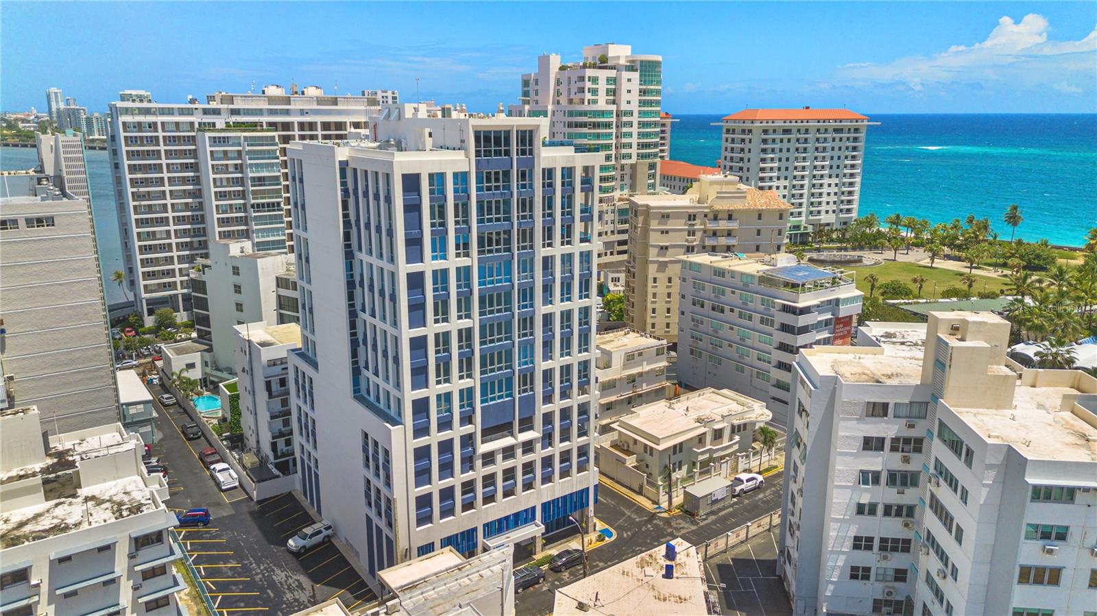 Welcome to a brand-new luxury rental in the heart of Condado, just steps from Ashford Avenue, La Ventana al Mar, and the iconic Vanderbilt Hotel. This beautiful 2 bedroom residence offers an unmatched living experience with panoramic views, premium amenities, and a prime location.
Inside, you'll find a light-filled space with soaring ceilings and an open-concept kitchen, perfect for both entertaining and everyday living. The apartment is fully furnished with high-end finishes and stylish decor, offering ocean and lagoon views from every room. The spacious layout includes two well-appointed bedrooms, generous storage, and modern appliances.
Beyond the apartment, residents enjoy access to an impressive suite of luxury amenities. Relax on the rooftop terrace with sweeping city and ocean views, unwind in one of two outdoor jacuzzis, or explore the private wine cellar. Stay active in the fully equipped gym, and enjoy the convenience and personalized service of full-time concierge support.
Sells fully furnished. Rented until October 15, 2025.
This is a rare opportunity to live in a newly constructed residence that blends resort-style comfort with the vibrant energy of Condado. Walk to the beach, dine at world-class restaurants, and experience the best of San Juan—right outside your door.