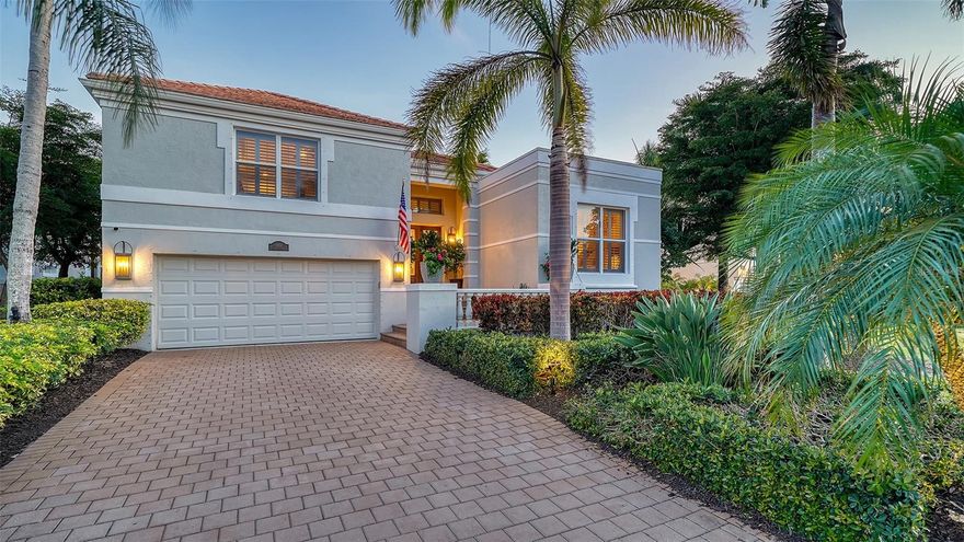 Beautifully renovated and furnished home in the sought-after Queens Harbour neighborhood located behind the gates of Bay Isles. As you step through the front door, you will be impressed with the soaring 15-foot ceilings and floor-to-ceiling walls of glass with abundant light in this very open floor plan. This 3,000 square foot home includes three bedrooms: a large master suite with his and her closets, an ensuite guest bedroom on the first floor, and a third ensuite bedroom upstairs. A private office is conveniently located on the first floor. The kitchen hosts a charming breakfast area overlooking the beautiful pool. This well-maintained home has complete hurricane wind protection, a combination of hardwood floors and ceramic tiles in the living and bedrooms, plantation shutters and an over-the-top custom kitchen renovation. Queens Harbour is a planned, semi-maintenance-free luxury community of 102 single-family homes known for its consistent management with stable fees and financial reserves to avoid special assessments. The Association provides turnkey landscaping services including wells and irrigation, maintains the heated community pool and is responsible for painting the exterior of each home every five years. Homeownership includes membership in the Bay Isles Beach Club which provides private beach facilities including restrooms with showers, BBQ grills, volleyball, covered pavilion and various other covered eating areas, and, of course, the beautiful sands of Longboat Key's spectacular Gulf beach! The master community of Bay Isles is also home to the private Longboat Key Club's Harbourside facility featuring 27-holes of pristine golf and 20 Har-Tru tennis courts at the renowned Tennis Gardens, plus, a fantastic private marina and 2 restaurants. The LBK Club has various types of memberships available. Annual Bay Isles HOA dues are $1,242. Bedroom Closet Type: Walk-in Closet (Primary Bedroom).