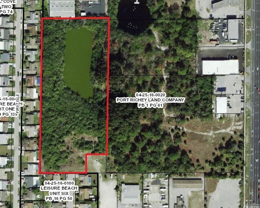 Vacant 5.97 acre tract available for sale! Potential opportunity for multi-family townhomes, duplexes, or apartment development.  Currently Zoned R4 under the jurisdiction of Pasco County with a Future Lane Use of RES-9.  Potential opportunity to connect to water and sewer utilities.  Property is mostly level with a pond located on the northern end of the property, that would make for a potential beautiful waterfront park area with walking trails for a multi-unit complex. Located in very close proximity to Hudson's main retail trade and business corridor, and extremely close to the Gulf.  Great site for the developer to possibly construct rental income units.  Buyer to verify all information.  Court ordered sale.