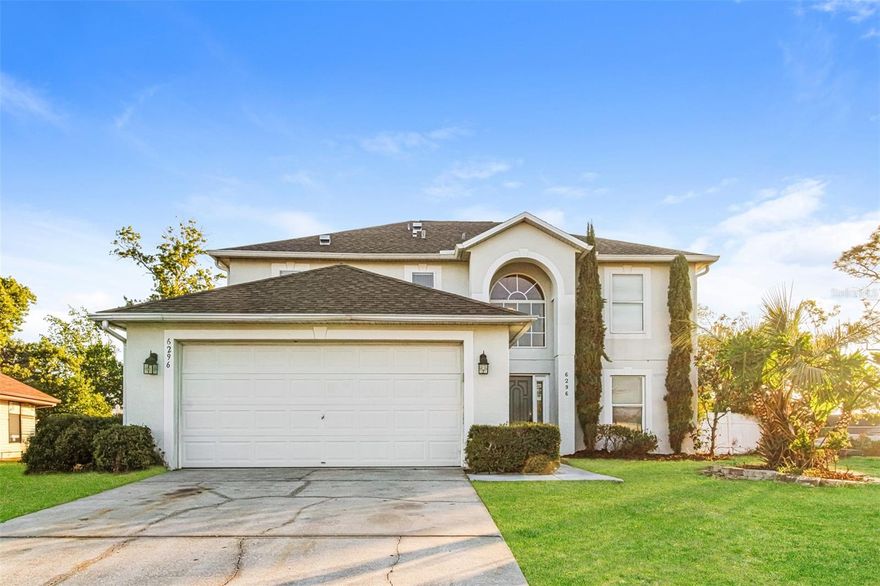 One or more photo(s) has been virtually staged. Welcome to 6296 Landover Blvd,  a rare opportunity for an updated home on a large lot with NO HOA or CDD fees! This spacious 4 bedroom, 2.5 bath home provides everything you can ask for to enjoy the Florida lifestyle at an affordable price. The updated kitchen has granite countertops, modern stainless steel appliances , a decorative backsplash along with a generous island for cooking and eating.  Freshly painted, the home also boasts a large primary bed/bath upstairs with separate tub and walk-in shower, ceiling fans in each bedroom, a dedicated laundry room next to the 2 car garage, and a spacious backyard with room to enjoy or entertain.  Don't miss out on this home!