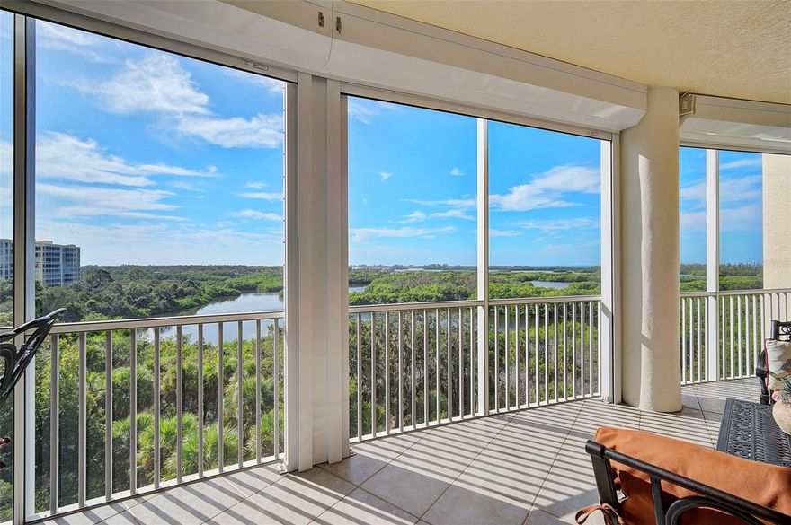 **SPECTACULAR VIEW from this 7TH Floor, Corner PENTHOUSE CONDO** Offering 3 En Suite Bedrooms, 3 Full Baths and PRIVATE 2-CAR GARAGE!  Located behind the gates of the highly sought after Oaks-Preserve neighborhood in the Newest Meridian Condo Tower. As you emerge from your private elevator foyer entrance, you will be enthralled by the Stunning View of Little Sarasota Bay and the Gulf of Mexico. Premium features abound throughout this Open FloorPlan and include High Ceilings, Impressive Kitchen with Granite countertops and Stainless Steel appliances, Tile flooring throughout, ample storage, and much more! The Spacious Balcony offers a serene setting where you can view wonderful wildlife and Gorgeous Sunsets!  Meridian Condo residents enjoy private amenities including heated Pool & Spa, Fitness and outdoor grill in addition to The Oaks Club’s main campus of amenities. THE OAKS is a distinguished country club community which boasts many accolades including: Platinum Club of America, Emerald Club of the World and Elite Distinguished Club of the World - where amenities include two, 18-hole championship GOLF courses, award-winning TENNIS program with 12 Har-Tru Hydro-Grid tennis courts, 4 Pickleball Courts, state-of-the-art FITNESS center and junior Olympic, heated community SWIMMING POOL. The Oaks is just minutes from nationally ranked Pine View School, the Legacy Bike Trail, area Beaches and all that Gulf Coast living has to offer. Membership is required and available. **ENJOY VIEWING THE 3D VIRTUAL TOUR**