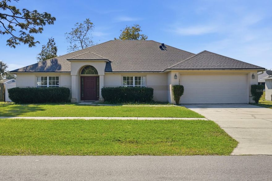 Spacious 4-bedroom, 2-bath home in Deltona! Built in 2004 with 2,324 heated sqft, this single-story residence features an open floorplan with high ceilings and a split bedroom layout for added privacy. The main-floor primary suite includes a walk-in closet, and the home boasts no carpet, offering easy-to-maintain flooring throughout. Relax or entertain in the fenced backyard, perfect for gatherings or outdoor living. Conveniently located near schools, shopping, dining, and major roadways, this home combines comfort, style, and a prime location. Don’t miss the opportunity to make it yours!