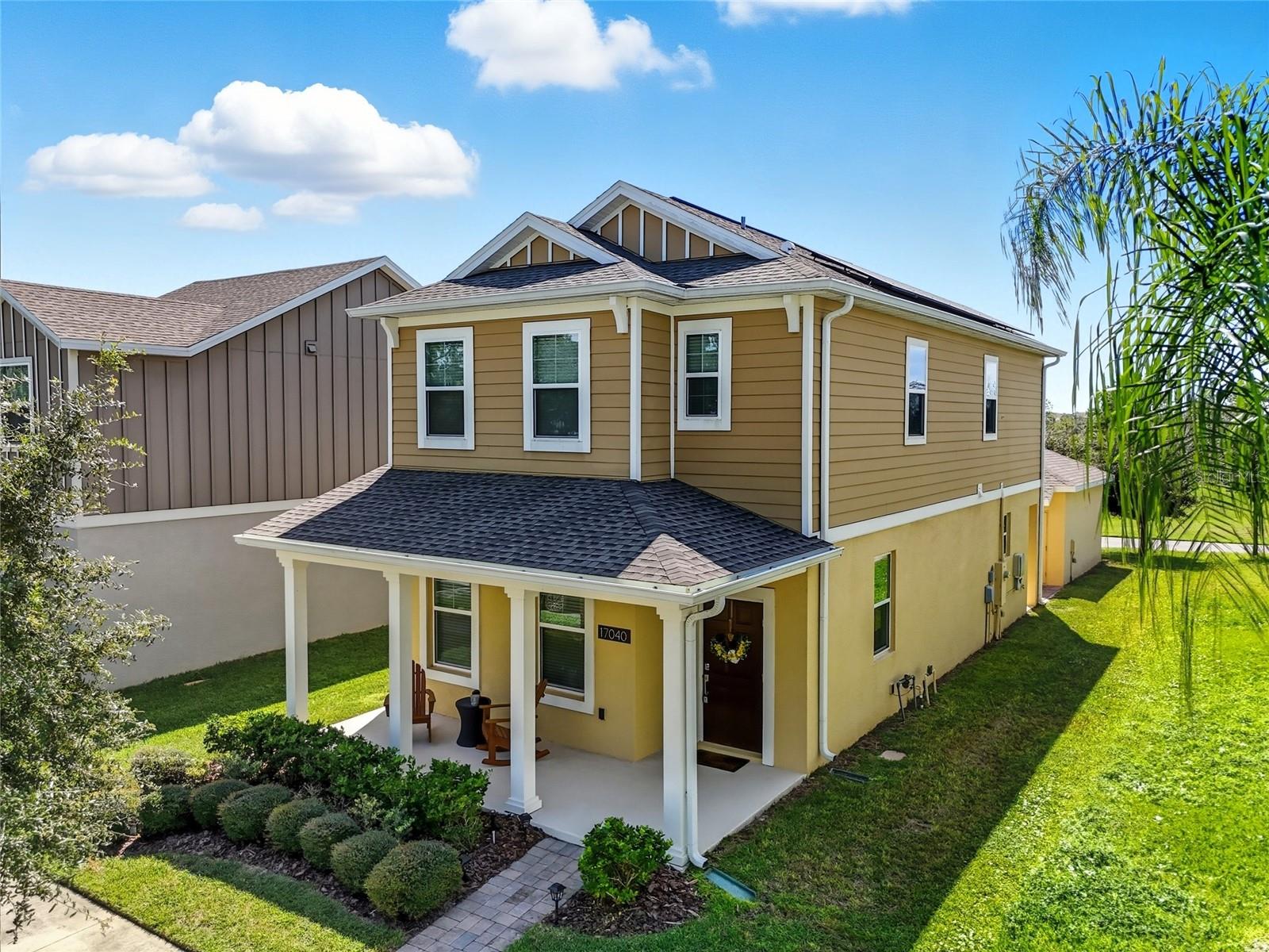 This stunning Waterside home sits on a premium lot with no rear neighbors and is loaded with thoughtful upgrades. The wide-open, beautifully designed kitchen features a closet pantry, quartz countertops, a large island, and stainless steel appliances. The main living areas are finished with tile flooring, leading into a bright and spacious great room filled with natural light.
Conveniently, there is a bedroom and full bath on the first floor, perfect for guests or multi-generational living. Upstairs, you’ll find the inviting owner’s suite with dual vanities and a walk-in closet, along with two additional bedrooms and another full bathroom. Step outside to the expansive paver patio, ready for your personal touch, and enjoy the convenience of a full two-car rear-entry garage.
Waterside offers a true resort-style lifestyle, including a clubhouse with a state-of-the-art fitness center, lakeside community pool, playground, miles of sidewalks and walking paths, and plenty of green space. Ideally located just minutes from endless shopping and dining, only 25 minutes to Disney, 15 minutes to Clermont, and 10 minutes to downtown Winter Garden. Zoned to top-rated K-12 schools, with a short commute to Montverde Academy and Foundations Academy.
With solar panels that significantly reduce your electric bills, this home is easy to show and ready for a new owner—don’t miss one of the best values in Winter Garden!