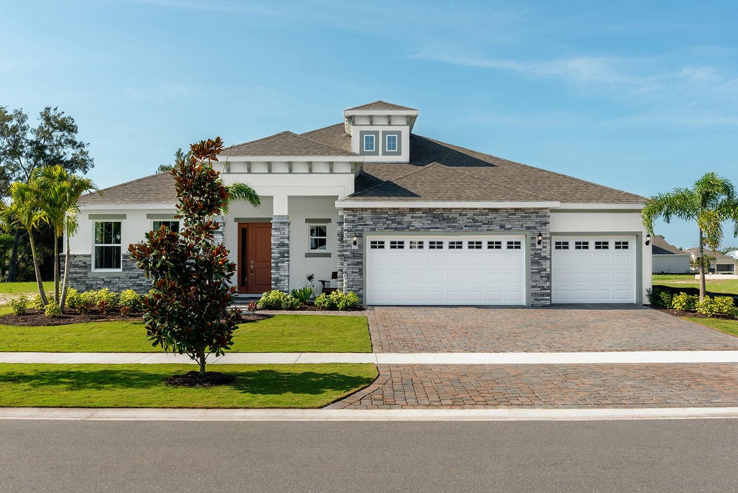 Under Construction. Our award winning single-story Florenzo floor plan boasts 4 bedrooms, 3 1/2 baths, a spacious flex room, large pavered lanai pre-plumbed for a summer kitchen, and a 3-car garage is located on a saltwater canal with space for a future boat dock and lift with direct access to Tampa Bay. This is the last new Florenzo offered in Marisol Pointe, the final phase of Mira Bay, SouthShore’s premier, master-planned community. From world-class amenities to boating on the bay, MiraBay is the destination you'll want to call home. Conveniently located near a variety of shopping, dining and culture of Tampa and St. Petersburg, and a quick commute to central business districts. And when work's out, world-famous vacation destinations and some of Florida's most beautiful beaches are just a car ride away.