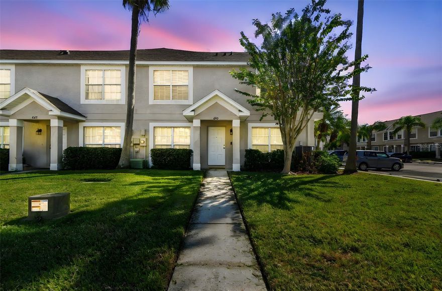 Don't Miss This One! No CDD and Low HOA. Newly added Insulation, AC and air ducts are brand new, you can't go wrong here!  This end unit it's in the desirable GATED town-home community of Kensington,  Centrally located and well maintained.  The First floor offers a nice kitchen with stainless steel appliances an a breakfast bar, living room and dining room plus a half bath for company.  Upstairs you'll find The master bedroom, and 2nd bedroom each with it's own full Bathroom, There is also a laundry closet with stackable washer and dryer. The property has 1,159 sq. ft of heated living space. All of the appliances (including the stackable washer/dryer) come with the unit. The community features a gated entrance, community pool, and assigned parking with lots of additional visitor spaces.  The low monthly HOA fee includes building exterior maintenance, such as paint, roof, yard maintenance, community pool, plus water, sewer, and basic cable.  Centrally located in the heart of Brandon close to everything, shopping, schools, restaurants, banks, hospitals, and more.  Room measurements are approximate. It is the responsibility of the Buyer's Agent /Agent representative to confirm 
 room measurements.