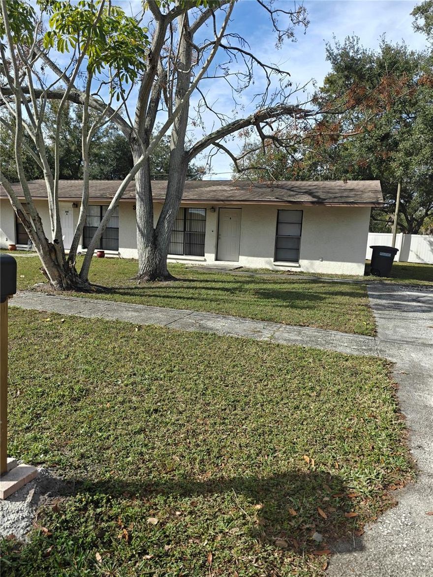 Location, Location, Location! Come see this concrete block duplex on such a quirky little dead end street, such a great location in Clearwater off Gulf to Bay Blvd between US 19N and McMullen Booth Rd. Close to Clearwater Mall. Each side is 2 bedroom with 1 bathroom, w/d hookups. Each unit has their own  separate electric and water meters. Tenants each have private parking spaces.  
Unit A is currently rented $2200 monthly, tenant pays all utilities.  Tenant and owner already signed the lease renewal doc and submitted for approval from housing. Roof replaced in 2014.
Unit B was rented $2000 monthly for 2 years, tenant pays all utilities and is now vacant for easy showing .

Don't disturb tenant in Unit A.
