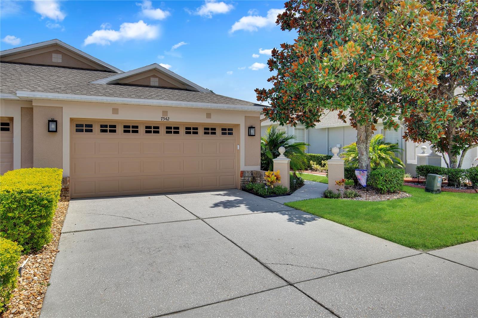 Welcome to your beautifully updated 2-bedroom, 2-bath home with an office in one of the area's most desirable gated villa communities! Situated on a peaceful conservation homesite, this 1,522 SF residence offers both privacy & serene views with no rear neighbors. Step inside to discover an inviting, open floor plan featuring warm, neutral tones & low-maintenance laminate flooring - no carpet anywhere! The modern kitchen comes complete with all appliances & flows seamlessly into the main living space, perfect for everyday comfort or entertaining. Enjoy your morning coffee or evening glass of wine on the fully equipped lanai, which includes everything you need to relax in style year-round. This move-in-ready home also includes a 2-car garage, updated finishes, & plenty of storage. Located in a gorgeous, amenity-rich community, you'll have access to a robust lifestyle package with clubhouse, pool, fitness center, & more-all designed for active adults. Don't miss your chance to live in comfort & style with everything you need already in place. Schedule your showing today!