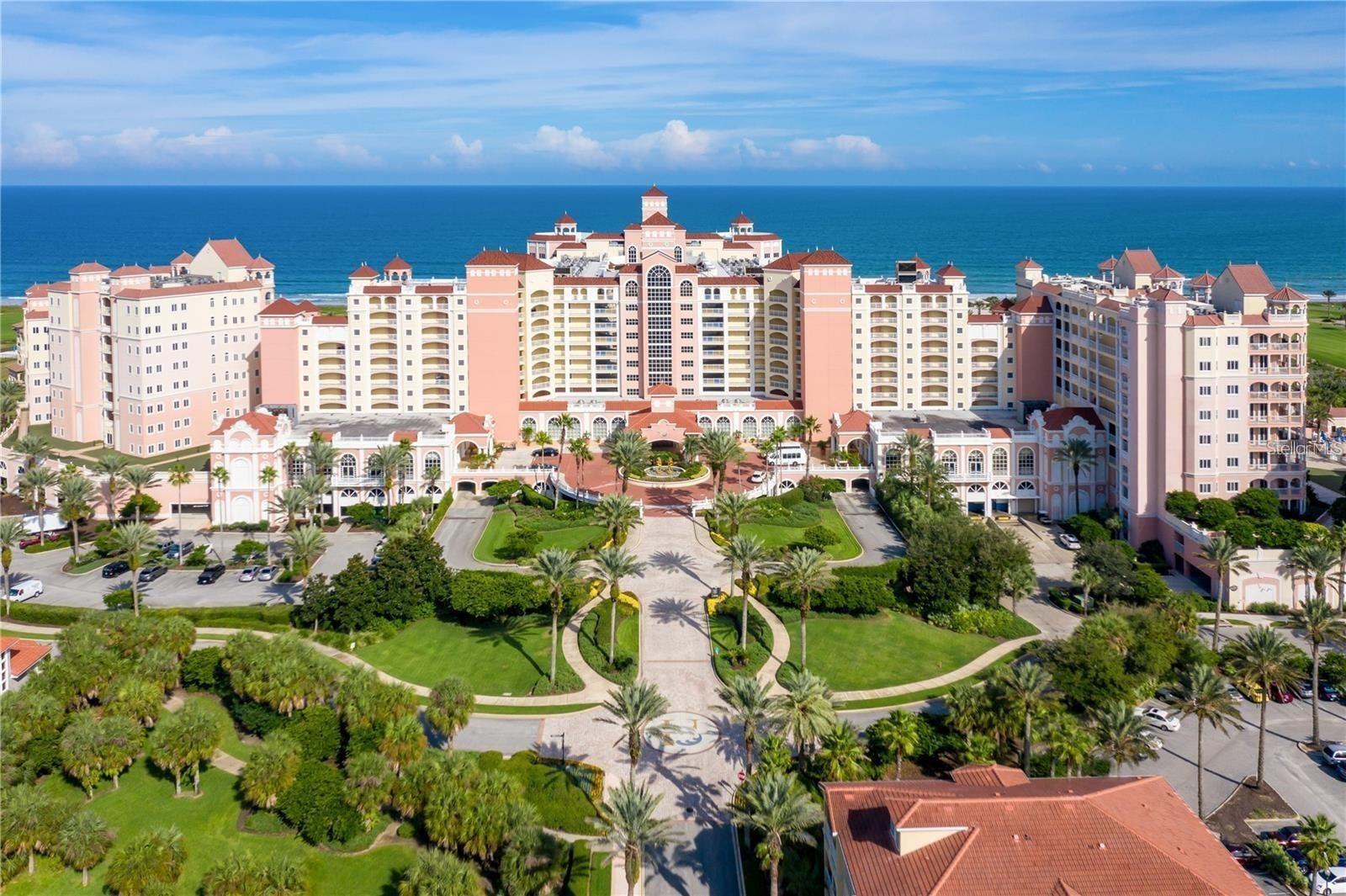 Located Direct Oceanfront in Hammock Beach Resort in Palm Coast FL. This furnished, One bedroom One bath “7th Floor” unit boasts a large living area with a kitchenette. The primary bedroom has a king-size bed and wall to wall built in closets and TV. Your ensuite bathroom features a walk-in tile shower, large jetted soaking tub, and granite dual sink high vanity. Your Living room/dining and kitchenette area has slider to your large. private balcony. The kitchenette features apartment size refrigerator, cook top and microwave. The unit has all ceramic flooring-NO CARPETS
Walk and swim in the beautiful sandy beach and be mesmerized by the unparalleled stunning views of the Atlantic Ocean, its sunset or rocket launches from your private balcony, which happens to be one of the few largest in the building.
Enjoy full time or seasonal living. However, with the very flexible rental restrictions the potential income is endless. This unit is not in the resort rental program but has been rented for the last 4 years by the same tenant. Join the Hammock Beach membership and you will have access to the world-class amenities and services, including two championship golf courses. Indulge in the luxurious spa swimming pools, lazy river, spa and fitness center and multiple dining options. Showings by appointment.