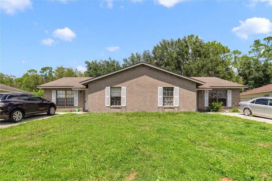 SELLER MOTIVATED!!! Seller open to lease-finance offers! Welcome to 349–351 Caldbeck Way, Kissimmee, FL 34758. A full duplex offering nearly 2,000 sq ft of heated living space. Each side features 2 bedrooms, 2 bathrooms, a screened-in porch, and no rear neighbors with the Kissimmee River running behind the property, deemed conservation land for added privacy.

Both A/C units were replaced just 3 years ago. The 351 Caldbeck side was fully renovated in 2019 and approved by Osceola County Section 8 in 2024, offering guaranteed rental income. Both units are currently leased, making this a true turnkey investment.

Located in a residential community with convenient access to local schools, parks, and daily amenities. Whether you're expanding your rental portfolio or seeking a multi-family opportunity, this property delivers immediate cash flow and long-term potential.

Seller is open to lease-finance and creative offer structures, providing flexibility for qualified buyers looking to invest with terms.

Schedule your showing today!