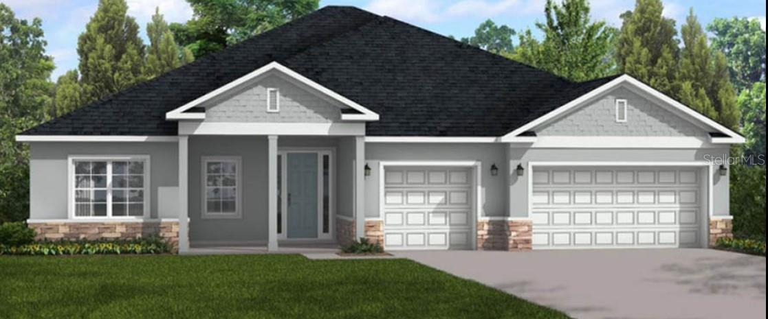 Under Construction with completion slated for mid-August 2025. Inquire about our BUILDER INCENTIVES including interest rate buydowns and closing cost assistance! Welcome to your dream home! This brand-new custom-built 4-bedroom, 3-bathroom, 3-Car garage home is move-in ready and packed with modern features that make everyday living both stylish and comfortable. Situating on over a quarter acre lot (0.30) overlooking conservation area. This home has an airy and open 3-way split floor plan, offering plenty of privacy and space to enjoy. Step inside and notice the luxurious Mohawk Revwood plus driftwood luxury wood-vinyl flooring throughout the main areas. With 9.4-ft high ceilings, 8-ft doors throughout this home feels spacious and bright from the moment you walk through the door. Just to the left, you’ll find a guest and/or in-law suite with its own large bedroom and full bathroom. The bathroom is beautifully designed with tile in the shower and a Quartz countertop, giving it a sleek, modern feel. Move further into the heart of the home and discover the wide-open living and dining area, perfect for entertaining or simply relaxing after a busy day. The show-stopping gourmet kitchen is a chef’s dream! It features 42” white cabinetry with soft-close doors, stylish hardware, and gleaming Quartz countertops. The modern gray subway tile backsplash adds a fresh touch, and the oversize kitchen island makes for the perfect breakfast bar spot for casual meals. The Samsung stainless steel appliances are not only beautiful but also state-of-the-art, making your kitchen as functional as it is stylish. Located left of the kitchen, you'll find two spacious bedrooms quipped with a Jack and Jill bathroom with tile shower, Quartz countertops, and a linen closet for extra storage. The primary bedroom on the opposite side of the home offers a luxurious retreat. With its tray ceiling, oversized walk-in closet and designer spa-like en-suite bathroom featuring a Quartz dual vanity with makeup/vanity space and a large glass-enclosed walk-in shower, this room is sure to impress. Step outside through the three panel sliding glass doors from the living room and enjoy your covered lanai, perfect for relaxing or entertaining guests. Additional features include exterior stacked stone accents, Samsung washer and dryer in the indoor laundry room, energy-saving double-pane windows & sliding glass door throughout, and a one-year home warranty for peace of mind. Conveniently located near shopping, restaurants, schools, and major highways, this home combines the best of modern living with everyday convenience. Don’t miss your chance to own this stunning home. Schedule your home tour today! NEED 100% FINANCING THIS HOME QUALIFIES FOR USDA HOME LOAN. ALSO ASK ABOUT 5% DOWN PAYMENT ASSISTANCE FOR FHA LOANS THROUGH OUR PREFERRED LENDER.