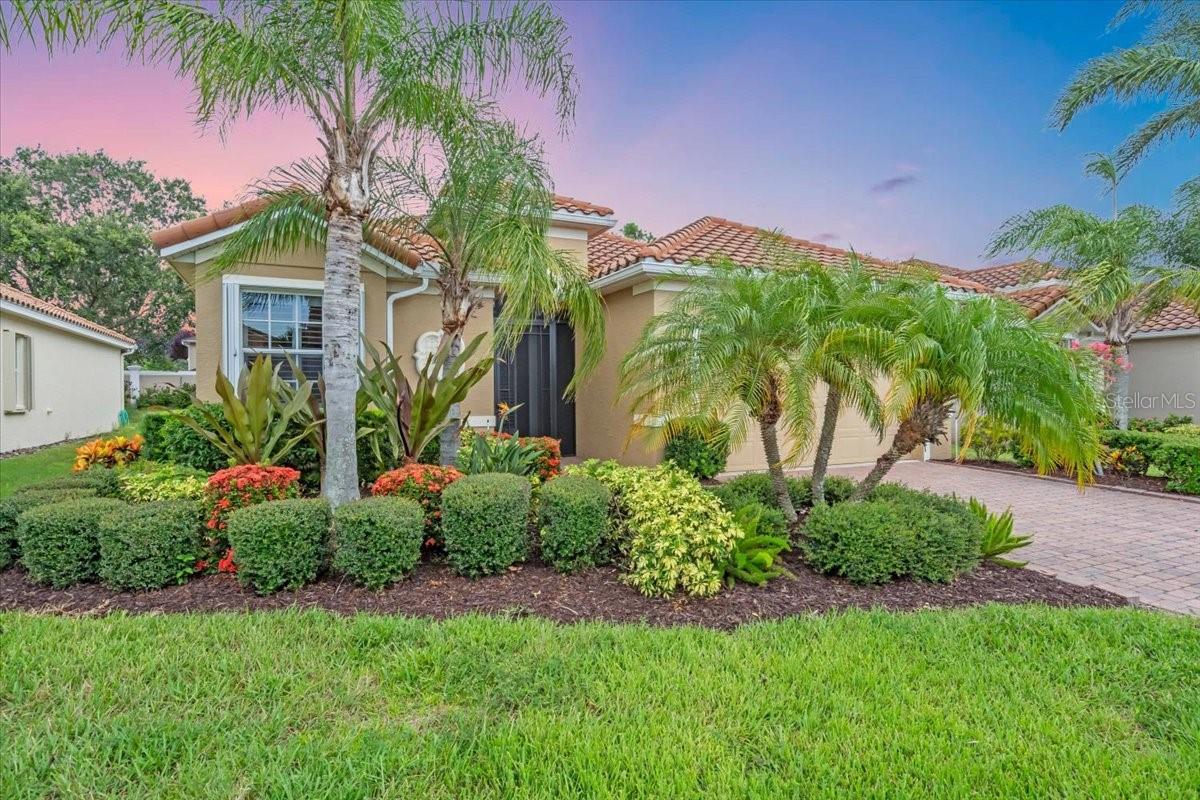 IDEAL 55+ HOME LOCATED IN CASCADES AT SARASOTA, AT THE HEART OF IT ALL! If you're looking for a community that's active and amenity rich, yet affordable and ideally situated within the Bradenton/Sarasota area, then you're future home awaits you in this 2 bedroom PLUS A DEN, 2 bathroom property. NOT IN A FLOOD ZONE, NO DAMAGE from previous storms, HURRICANE SHUTTERS and NEW REMOTE CONTROLLED HURRICAINE SCREENS on the lanai, all make this home a great choice for peace of mind! Other recent updates include the screened-in front entryway, cleaned AC ducts and dryer vent, kitchen faucet, garage door opener, replaced garage door spring, and updated living room fan with light. The interior windows are complete with stylish yet functional plantation shutters that allow as much or as little sunlight into the home as you desire while elevating the design aesthetic. The split floor plan separates the primary bedroom with ensuite bath that includes a very spacious walk-in closet with built-in organizing units, split vanities and private water-closet, to one side of the house for maximum privacy, while the guest bedroom/bathroom and den with large pane french doors are on the opposite side of the main living area. The living room and main bedroom both overlook the enclosed and very private lanai and backyard with freshly landscaped foliage beds, and a comfortable seating area with overhead fans and lighting. The electronic hurricane screens can be conveniently lowered remotely with the push of a button and not only provide protection for the lanai screening and outdoor living space, but provide shade and additional privacy when desired. Need furniture to make moving a breeze? This home comes with plenty of beautifully maintained pieces to make your welcome that much easier. As the community virtual tour video shows, there is something for everyone at Cascades! From outdoor fun that includes the indoor/outdoor heated pool, large spa, bocce ball, tennis and pickleball courts, to the newly renovated clubhouse featuring state of the art fitness center, saunas, art room with kiln, billiard room, meeting room, and grand ballroom area, you can spend your free time making new friends and partaking in a plethora of community organized events and activities. World famous beaches, SRQ airport, art and cultural destinations, downtown Sarasota and Bradenton attractions, not to mention the ever popular UTC mall and limitless fine and casual dining options, are just minutes away. Enjoy the sunnier side of paradise and don't miss out on this picture perfect home in the heart of Cascades!