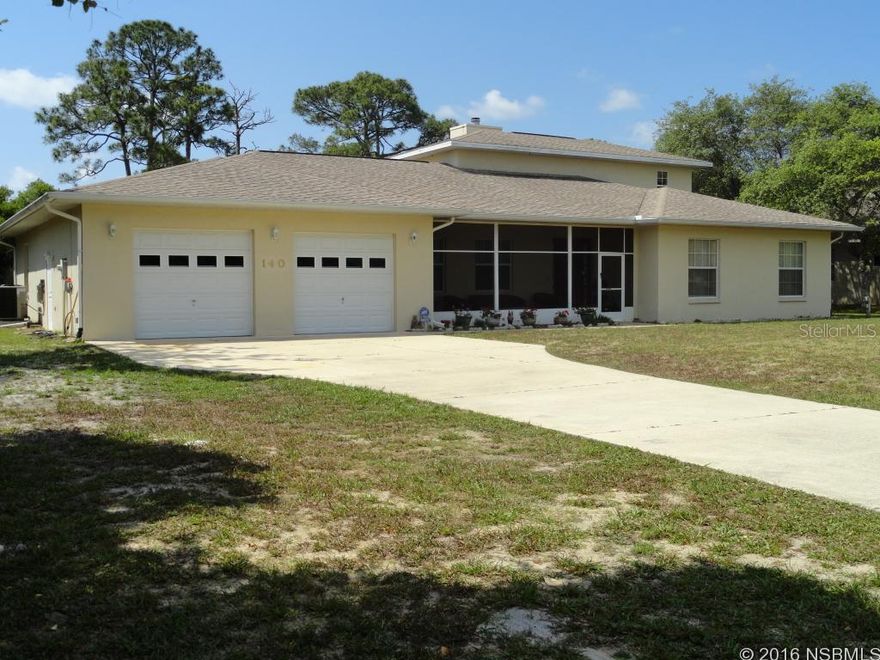 Home for the large family.  Big country kitchen with centerIsle.  Huge family room with fireplace and room  for yourpool table.  Master is a good size w/bath and door to thepool.  Bedrooms 2 & 3 are split.  There is an office whichcould be used as bedroom 4 and a loft for bedroom 5 witha half bath.  Large pool deck with another 1/2 bath. screened in fiberglass pool.  Exterior shed.  Inside the 2 cargarage there is a safe room.  This is all tucked on a privatealmost acre of land. ;Water: City