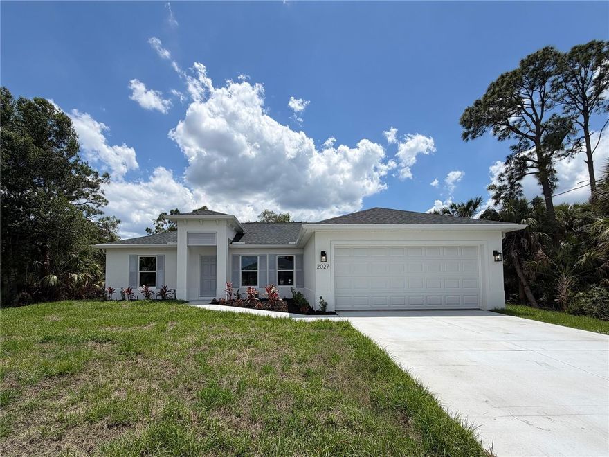 One or more photo(s) has been virtually staged. BEAUTIFUL NEW CONSTRUCTION HOME - AVAILABLE NOW!

Why settle for a basic "builder grade" home when you can have it all included? This stunning home offers a level of upgrades rarely seen at this price point. Featuring an open, split floor plan with vaulted ceilings, this home is built for both style and long-term savings.

PREMIUM FEATURES INCLUDED: This home is fully equipped with PGT double-pane Hurricane Impact windows and sliding doors, meaning NO shutters are ever needed. You will find 50-year-rated porcelain tile flooring throughout the entire home, including the showers. The chef-inspired kitchen features 36-inch upper cabinets with soft-close drawers and doors, premium granite or quartz countertops, and quality stainless steel appliances.

BUILT FOR SAVINGS AND DURABILITY: Designed to keep your insurance, maintenance, and utility costs at a minimum, this home includes an energy-efficient HVAC system, a 3- or 4-zone sprinkler system and a 30-year shingle roof. The exterior comes fully sodded and professionally landscaped, complete with gutters around the entire perimeter and a fully screened-in lanai for year-round Florida living.

PEACE OF MIND: Move in with confidence knowing your investment is protected by extensive warranties, including a 10-year structural warranty and a 10-year HVAC warranty.

FINANCING BONUS: Our preferred lender is currently offering up to $1,500 in closing cost assistance!