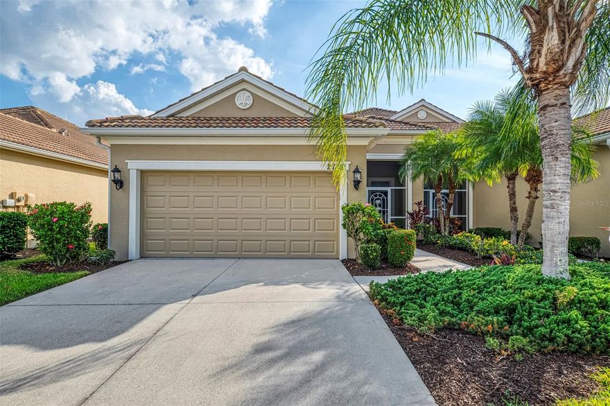 Fantastic opportunity to own in the desirable community of Arlington Cove, just minutes to the wonderful beaches of Manasota Key! With quick access to Venice, Wellen Park, and the charming shops and dining of Downtown Englewood off Dearborn Street, this home offers the ideal Florida lifestyle! This open concept floor plan is light and bright with 2 bedrooms, 2 bathrooms, PLUS a versatile den. The front screened porch area is unique and cozy, perfect to enjoy wonderful Florida mornings. The kitchen features granite countertops and stainless-steel appliances, and is perfect for entertaining. Lots on countertop and storage space with both a breakfast bar and kitchen island. Tile flooring throughout all the main living areas, kitchen, dining and bathrooms. Lots of room to stretch in your large primary bedroom with generous walk-in closet. The en-suite bath features dual vanities and walk-in roman style shower. Convenient den with French doors gives additional flexibility and privacy for a home office or an additional guest room. Nicely appointed and upgraded lighting, fans, and pendants throughout. The back lanai is private and a perfect space to enjoy the Florida weather. 2 car attached garage with brand new epoxy flooring, and pull down ladder attic access! Furnishings optional to make your move to Florida stress free! Arlington Cove takes the hassle out of homeownership with included lawn maintenance and a heated community pool to enjoy year-round. With quick access to Manasota Beach, downtown Venice, shopping, and dining, this villa delivers the best of coastal Florida living. Don’t miss your chance to make it yours. Schedule your private showing today!