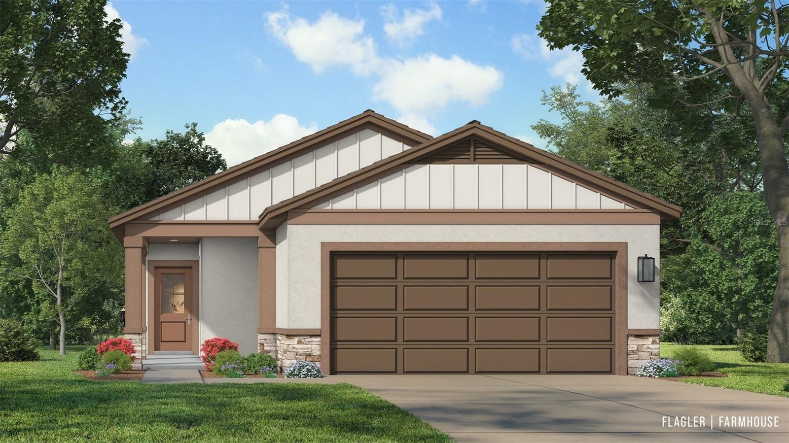 Under Construction. Welcome to your dream home in the sought-after Grasslands West community! This stunning Ranch-style, one-story residence offers effortless living with 3 spacious bedrooms, 2 full bathrooms, and a versatile flex space—perfect for a home office, playroom, or additional living area. You'll fall in love with the modern open-concept layout, featuring quartz countertops throughout, soft-close cabinets and drawers, and smart home features designed for comfort and convenience. Enjoy peaceful mornings and relaxing evenings with serene pond views right outside your front door. Built with quality and style in mind, this home is the perfect blend of elegance and functionality—ready for you to move in and make it your own. Don't miss this opportunity to own a beautifully crafted home in a growing, vibrant community!