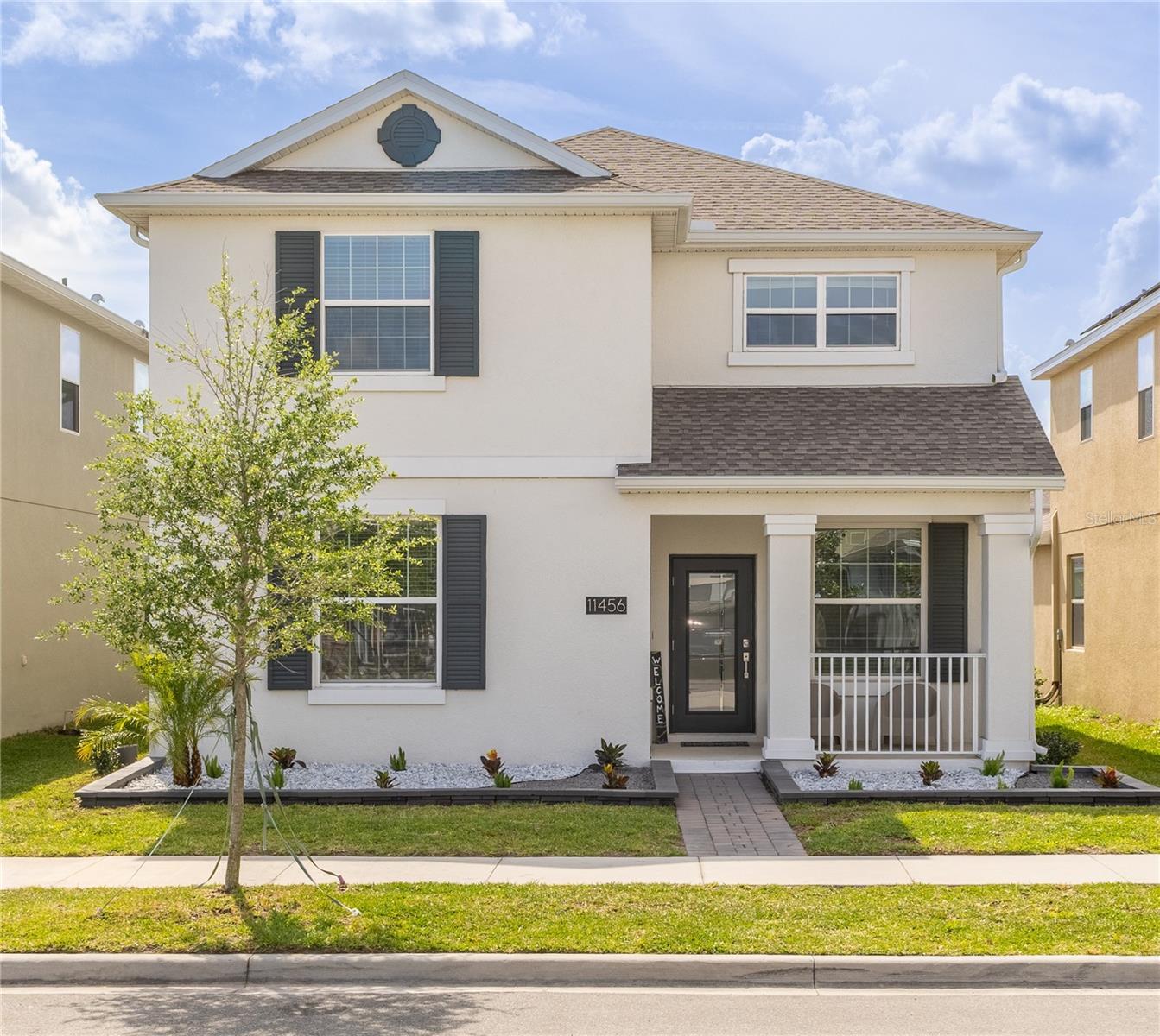 Live in Style in Storey Park, Lake Nona!
This stunning 2023-built home offers 5 bedrooms, a flex room, and 3 full baths across 2,638 square feet of modern comfort. With sleek wood-look tile floors, quartz countertops, and stainless-steel appliances, this home is move-in ready! Enjoy upgrades like energy-saving solar panels, a reverse osmosis system, water softener, and a 2-car garage. An enclosed Lanai patio with extended new pavers allows for maximum entertainment. Storey Park offers more than just a friendly neighborhood with two resort-style clubhouses, pools, gyms, tennis courts, playgrounds, trails, basketball and volleyball courts, and a dog park. This home is minutes from top-rated schools, Publix, and the future elementary school (opening 2026). This location also offers easy access to the SR-417 & 528, a quick 15 minute transit to the Orlando Airport and Brightline train, and the beach is 45 minutes away. Short-term rentals are not allowed. Zoned for excellent schools. Upgraded and ready to go! This is your chance to live in a growing community with everything you need, simply schedule a showing and get your dream home!