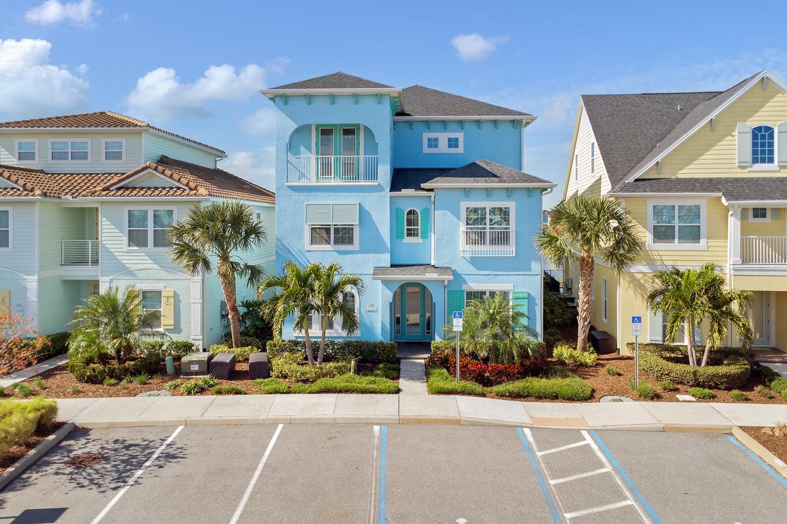 WOW! Fun In Paradise Awaits You in this Spectacular Spacious Cottage w/Private Pool & Spa at Margaritaville Resort Orlando! This model features 8 bedrooms all with their own private ensuite bath. The first floor features two bedrooms a gourmet, fully-equipped kitchen with quartz countertops, stainless steel appliances, & a large island with breakfast bar seating and Frozen Concoction Maker. The second floor features 5 bedrooms including the luxurious primary suite, complete with a private balcony and spa-like ensuite bath with a soaking tub and separate shower. The third floor features a comfortable loft and a separate Game Room w/ Pool Table, Shuffle Board, Air Hockey, Pac Man and Wet Bar. Third floor also features a 675 sq ft Balcony Patio with Spectacular Waterfront Sunset Views. Back downstairs step outside to your own private Lakefront Oasis with a Pool, Heated Spa, a Grill, and Full Cabana Bathroom. The Clubhouse features a beach-style resort pool, St. Somewhere Spa, a gym, playground, splash pad, volleyball court, walking trails, bike rentals, and more. Sunset Walk offers a variety of fantastic restaurants and bars w/live music ,a movie theater and H20 Waterpark. LOCATED MINUTES FROM DISNEY PARKS! Your Perfect opportunity for a primary home, vacation home, or short-term rental.