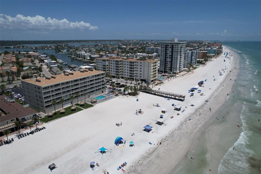 Direct Gulf/Beach front.  RARE 3 bedroom/3 bath condo. Private balcony with direct views of the beach and Gulf.  This condo is fully furnished and has three bedrooms and three full baths.  Large Gulf front balcony and a spacious 1450 square feet of interior living space.  Comfortably furnished and turnkey ready. Tile and wood-look flooring. Bathrooms have recent updates.  Each bedroom has its own bathroom. The condo is large with an open floor plan and can easily accommodate 10.  Great accommodation for families. Angler's is the perfect second home and/or vacation rental.  This paradise can be income producing, your own private get away or a bit of both.  Strong rental history. Records available. Short-term rentals are allowed. Well established rental management available or do it yourself.  Two parking spaces available and owners may use one space under the building. The condo also has impact/storm rated windows and glass doors. Other features include beachfront deck with picnic area and abundant deck furniture.  Grilling and picnic area. Large, heated pool and spa.  Angler's Cove is a short distance to shopping, attractions, golf, tennis., fishing and charters. The Tampa Bay Area offers professional sports, arts, culture and much more. Close to Busch Gardens, Disney, Epcot and Universal. Located directly on the top-rated beaches of St Pete/Clearwater.  It doesn’t get much better than this. Excellent opportunity!