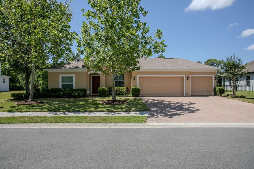 Don’t miss this exceptional value in the highly desirable Oak Leaf Hammock community! Situated on over a quarter acre in a beautiful, gated neighborhood, this spacious 4-bedroom, 3.5-bath home (with a potential 5th bedroom) offers the perfect blend of comfort, functionality, and scenic surroundings with a peaceful pond view. Designed with an open-concept layout, the home features soaring cathedral ceilings and multiple dining areas, making it ideal for both everyday living and entertaining. The expansive kitchen is the heart of the home, complete with a large island and granite countertops throughout. Step outside to enjoy the screened-in back patio and solar-heated pool—perfect for hosting family and friends year-round. The property is beautifully landscaped with a full irrigation system sourced from the pond, and it backs up to a wildlife conservation area, offering added privacy and natural beauty. The versatile front office can easily serve as a fifth bedroom, playroom, or flex space. The fourth bedroom is currently set up as a home theater but functions perfectly as an in-law suite with its own private bathroom and walk-in closet. Additional highlights include a spacious 3-car garage with two garage doors, openers, and extra space for a workshop, an interior laundry room, attic decking for added storage, and hurricane panels for peace of mind. The primary suite offers a relaxing retreat with a garden tub, walk-in shower, and dual vanities. Recent updates include a brand-new roof installed in January 2025 and fresh exterior paint. Easy commute - convenient to I-75. A short drive to Ellenton Outlet Mall as well as some of Florida's most popular restaurants and beaches. Just a short drive to all of your shopping needs. Located in zone "X" offering peace of mind. This home truly has it all—space, flexibility, and a prime location. Schedule your private showing today!