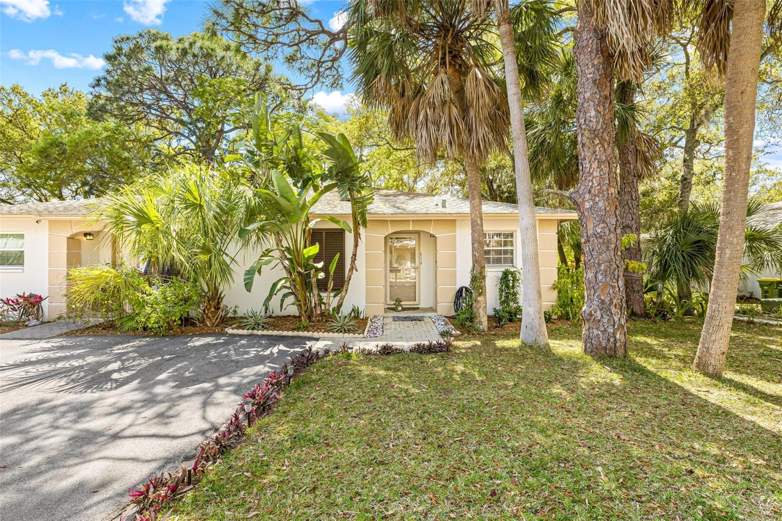 RECENTLY RENOVATED…….MINS FROM DOWNTOWN SARASOTA…....CAN BE FURNISHED.....…NEW KITCHEN……..NEW FLOORING…...….NEW ROOF INSTALL THIS SUMMER……RECESSED LIGHTING………MAINTENANCE FREE…………NO FLOOD ZONE………….Step into the captivating world of Bermuda Park, where just a stone's throw away from downtown Sarasota lies a newly renovated sanctuary waiting to be discovered. With its modernized kitchen, sleek flooring, and contemporary lighting, this charming abode promises both comfort and style. As you embrace the simplicity of low-maintenance living, immerse yourself in the tranquil beauty of the surrounding wildlife and picturesque scenery reminiscent of a botanical garden. Enjoy the convenience of two assigned parking spots and the reassurance of a newer water heater, ensuring your every need is met. Step outside and follow the winding path of your private shelled trail, leading you to your own backyard oasis, where serenity awaits your embrace. Don't let this opportunity slip away. Welcome to your new home in Bermuda Park, where every moment promises adventure, delight, and the allure of a secret garden waiting to be found.
