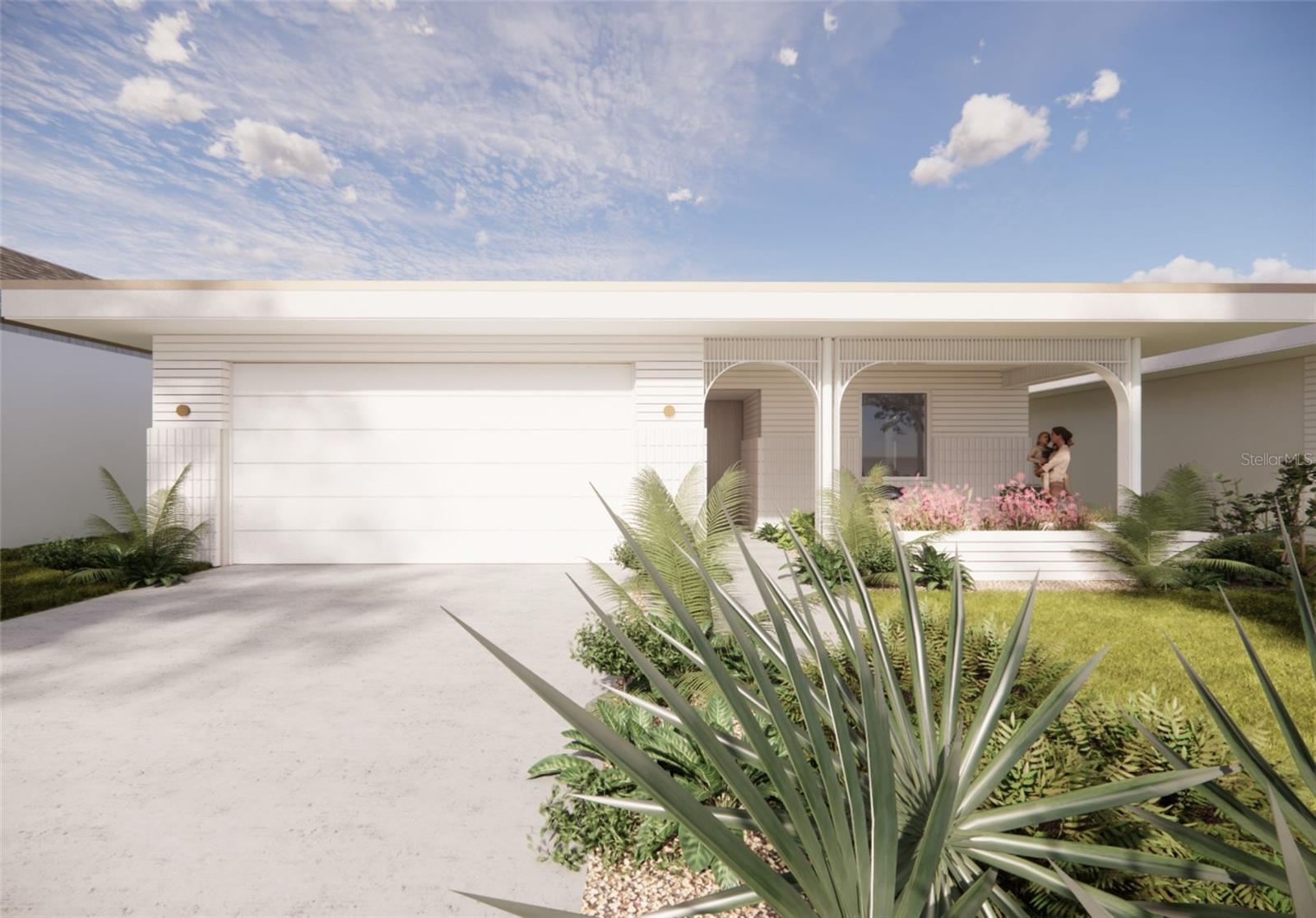 Pre-Construction. To be built. Modern, open, and effortlessly livable, the Cypress offers a fresh take on Florida living. This beautifully designed single-story home brings clean architectural lines and a warm, welcoming presence - enhanced by a spacious front porch perfect for morning coffee, evening chats, and everything in between. Step inside to discover a smart, flowing layout where natural light fills every corner. The open-concept living, dining and kitchen spaces are thoughtfully connected, creating a sense of ease and spaciousness that makes everyday living feel extraordinary. With large windows, expansive sightlines and direct access to the patio, this home is made for indoor-outdoor living - ideal for Florida's sunshine-filled days. For those looking to build their perfect home, the Cypress offers exciting opportunities for personalization. You'll have the chance to choose your elevation, influencing the roof and/or porch style and courtyard appearance. And to truly give it some Moxie, you can also select an interior upgrade package, going above and beyond the already high standards this builder provides. This allows you to truly customize your home's finishes and features, creating a living space that perfectly reflects your style. This is more than just another new home development in Central Florida; it's where better design meets better living. Enter through our oak tree-lined boulevard and discover Boulevard Oaks, a community designed for connection and activity. You'll find a welcoming clubhouse, The Oasis, for gathering, expansive green space with sports courts, and walking trails to keep you active. Our elegantly appointed clubhouse serves as a central gathering point with inviting lounge areas perfect for casual conversations, reading, or simply unwinding. Dive into relaxation at our resort-style swimming pool, offering a refreshing escape on warm Florida days. Our landscaped greenspace invites you to embrace an active outdoor lifestyle. Meander along picturesque walking paths, perfect for a stroll, a brisk jog, or walking your furry friends. Challenge friends and family to a match on our pickleball courts, a fun and engaging sport for all ages. For a more relaxed pace, our serene park areas provide ideal spots for picnics, outdoor games, or simply enjoying the fresh air and lush surroundings.
**Photos are renderings**