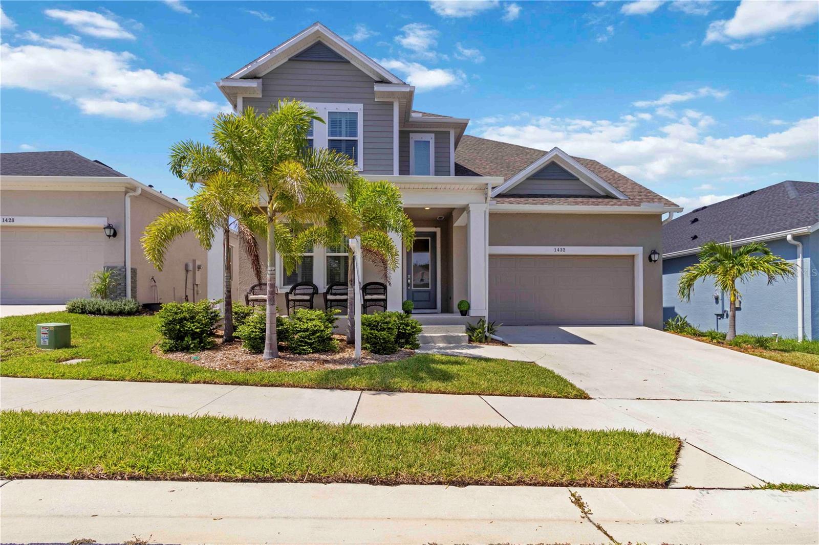 Nothing like this one on the market! Come take a look. It's better than the photos! If you are looking for a newly constructed home that’s anything but cookie-cutter? This is it!
This stunning 2022 newly constructed David Weekly NO FLOOD ZONE property has undergone a meticulous and FULL RENOVATION — transforming it from basic builder-grade to a luxury executive residence. This is one of the only homes on the market upgraded to an elite level of charm with TRUE luxury appliances and REAL hardwood floors.
This four bedroom, four bathroom home, with over 3,000 square feet of opulence is encased in stately crown molding and nestled in the private, gated community of Eagle Creek. The property offers exclusivity and convenience. The charming front porch paired with freshly planted sod and wood shutters on every window creates an inviting storybook curb appeal.
Step inside to a wide entrance hallway that welcomes you to a spacious private study, home office, or flexible living space. Gorgeous Brazilian hardwood floors flow throughout the home radiating taste, class, and a timeless warmth that photos simply can’t capture. All walls are freshly painted with premium trim work.
The professionally designed kitchen is a showstopper. Completely remodeled with solid wood Kraftmaid cabinetry, elegant light fixtures, stove-to-ceiling marble backsplash, leathered granite island, polished granite back counters, top-of-the-line Wolf E-series oven and induction/electric cooktop Wolf brand drop down microwave, Sub Zero Refrigerator, Scottsman ice maker, and Cove dishwasher. The oversized island amidst the open floor plan is the heartbeat of a warm gathering area for entertaining guests. An oversized walk-in pantry with added custom shelving provides ample space to stock up on all your essentials.
The laundry room, conveniently located on the first floor just off the kitchen, has been reimagined to include custom solid wood cabinetry and a granite top counter and utility sink. The laundry room also features a wood and granite mudroom style drop zone and loads of extra storage and cubbies where you need it most.
Sunlight pours into the first-floor primary suite offering a serene backyard view. The luxurious, fully remodeled en suite primary bath features an oversized shower with floor-to-ceiling marble tile, custom solid wood cabinetry, and built in closet features including granite-topped built in dressers.
Upstairs, every detail has been thoughtfully considered. A granite-topped pony wall and hardwood steps guide you to a massive loft-style den — perfect for a second living area, media room, or play space. Each of the three upstairs bedrooms features custom closet systems. Both upstairs bathrooms have been completely upgraded using premium materials and designer finishes. In addition to the community entrance gate, this home also features a Honeywell residential security system.
The property offers all the benefits of new construction by award winning builder David Weekly — including a 2022 roof, HVAC system, and water heater, CAT6 Wired — and the craftsmanship and charm of a luxury custom home. The location is truly unbeatable with charming Tarpon Springs Sponge Docks just a stone's throw away, golfers can enjoy the nearby Innsbrook Resort and of course, Howard Park is a short drive away!
Don't miss this market rarity of a newly constructed home bolstered by a luxury detailed customized renovation. Schedule a private tour today!