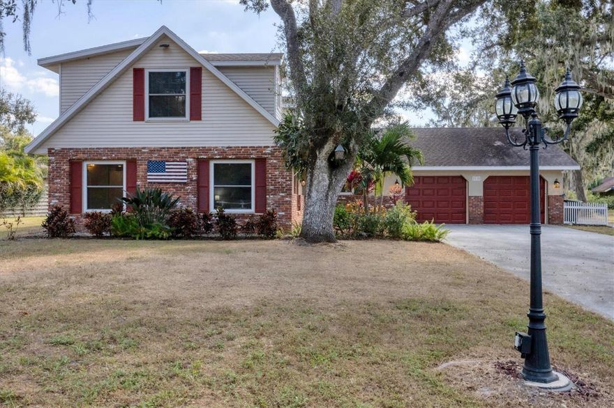 Imagine coming home to a peaceful retreat with over an acre of land and a private pond. This one-owner two-story pool home is perfectly situated at the end of a quiet cul-de-sac in the heart of Sarasota. This residence offers privacy and charm with tranquil pond views from the backyard and direct water access for kayaking or relaxing by nature. Inside, you'll find three spacious bedrooms and two-and-a-half bathrooms with luxury vinyl plank flooring throughout the main living areas. The inviting family room features a cozy fireplace, while the living and dining room combination creates the ideal setting for entertaining or every day living. The eat-in kitchen provides plenty of space for casual meals with a view of the pool and yard. Recent updates include a new air-conditioning system (2025) and impact windows for peace of mind. The two-car garage includes the laundry area and plumbing already in place for a future half bath that connects conveniently to the pool area; perfect for outdoor gatherings. Step outside to your private screened pool and patio, surrounded by mature trees and lush landscaping, creating a serene outdoor retreat. The sellers are offering a $10,000 BUYER CREDIT. No CDD or HOA fees, so bring your boat or RV! Located close to Sarasota's best beaches, dining, shopping, and top schools, this home blends solid construction, modern comfort, and a quiet cul-de-sac setting for the perfect Florida Lifestyle.
